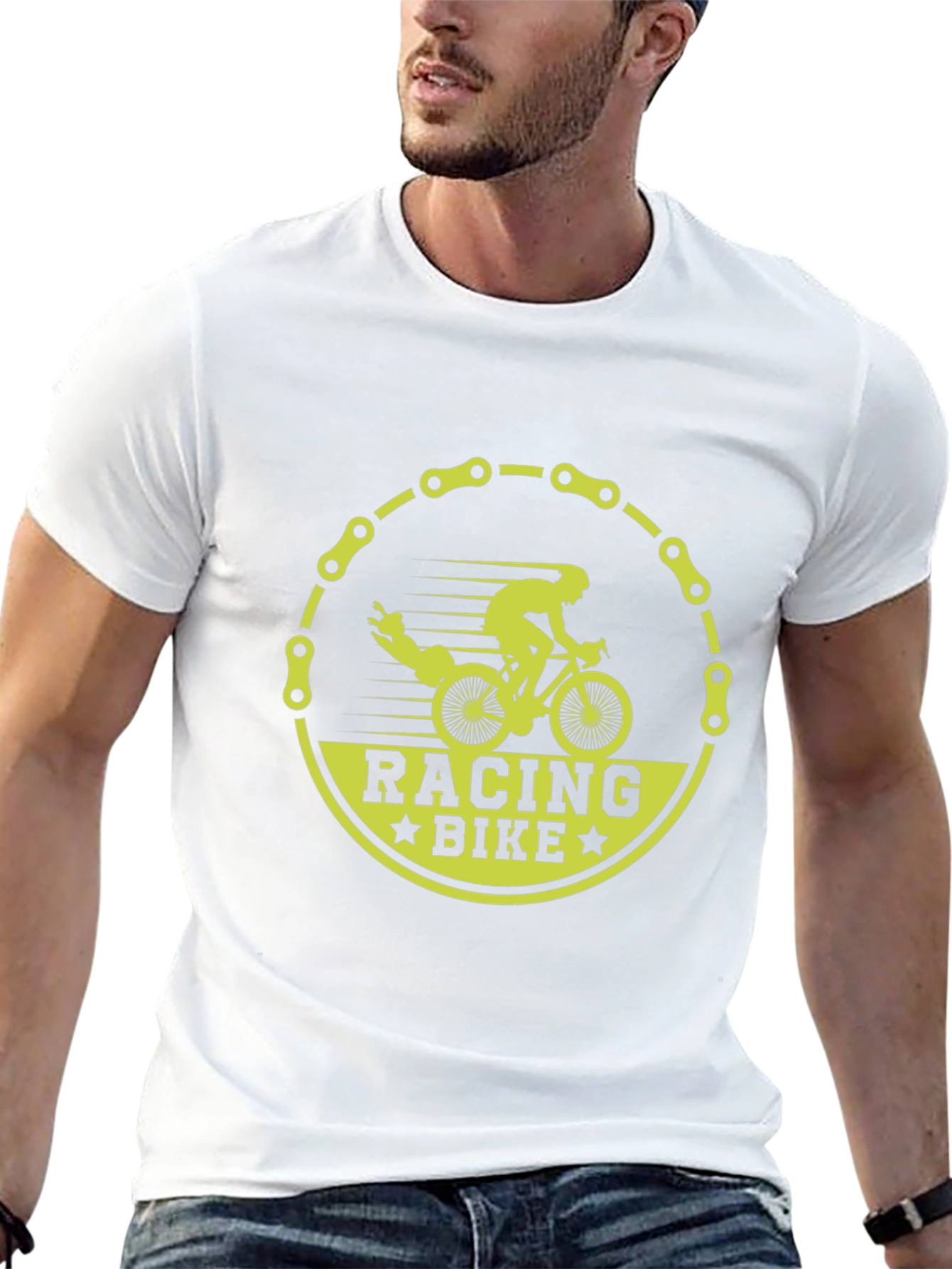 Racing Bike Graphic T-Shirt - Black