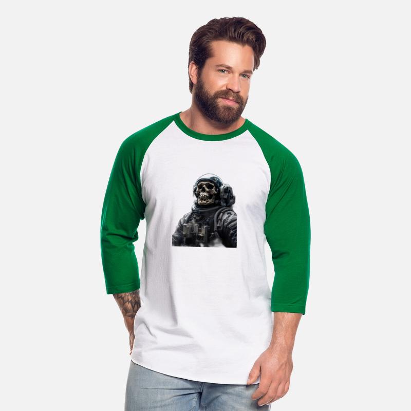 Default An astronaut turned into a skull floats