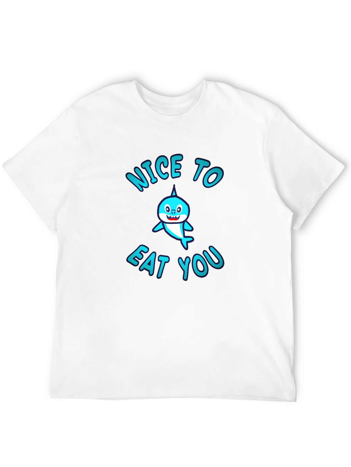 Nice To Eat You Shark Graphic T-Shirt - Black