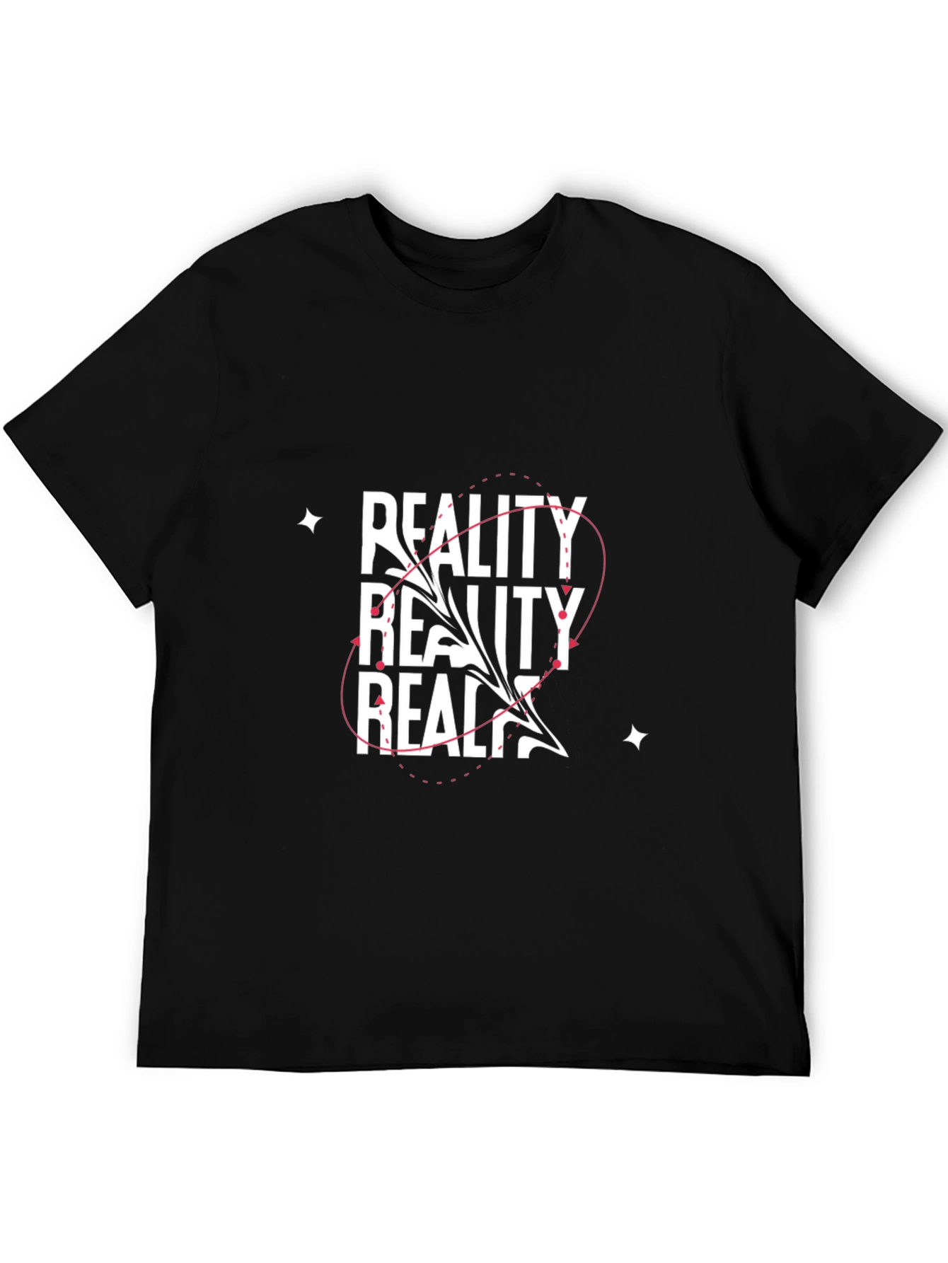 Reality Graphic Print Black T-Shirt