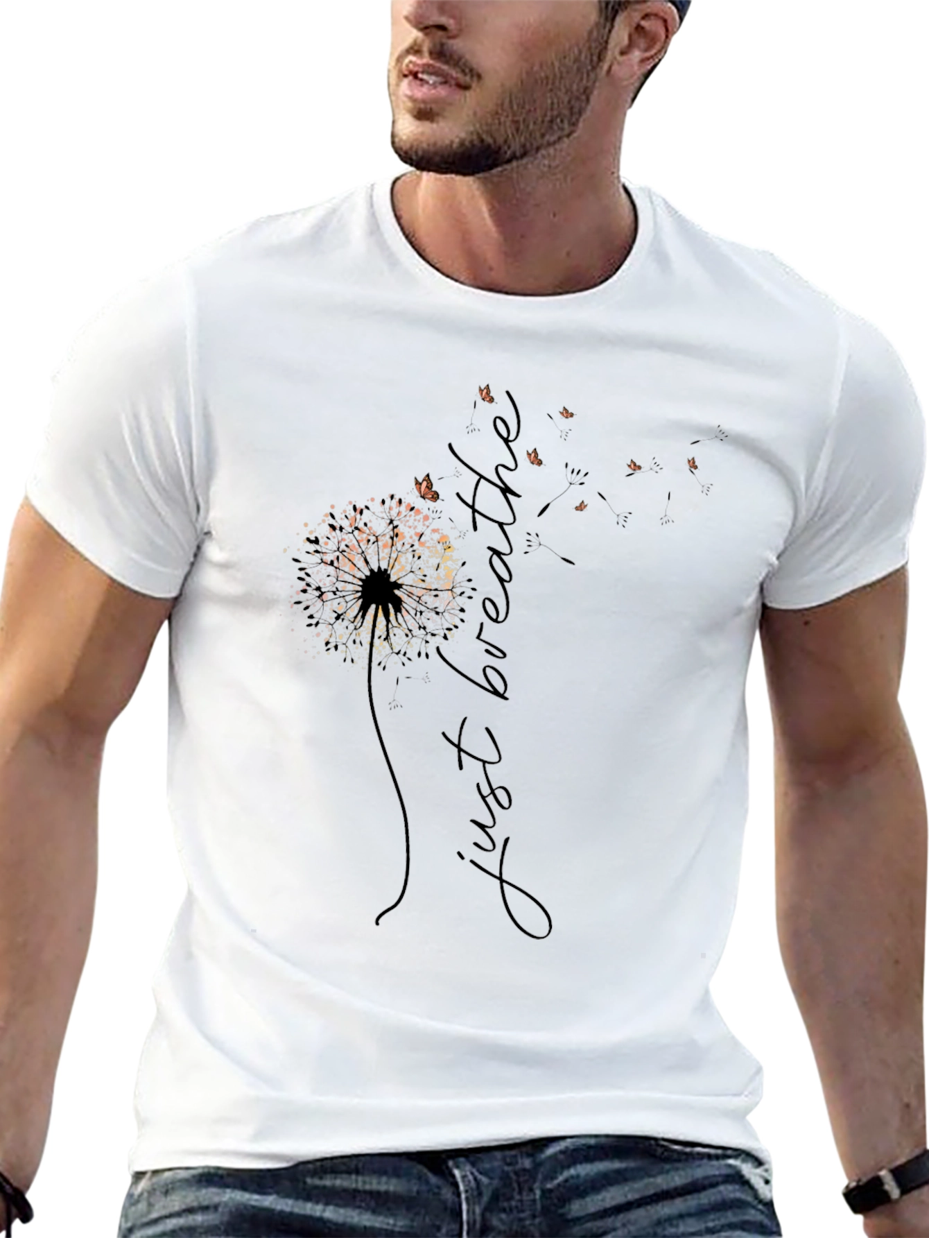 Just Breathe Dandelion Graphic Tee - Relaxed Fit
