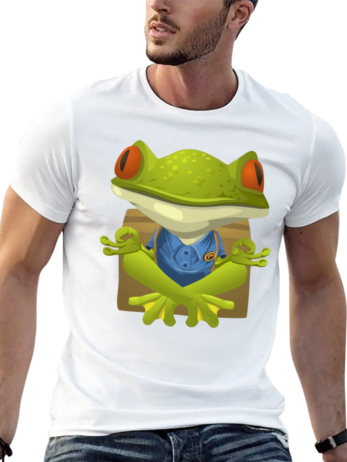 Zen Frog Graphic T-Shirt - Relaxed Fit Unique Design