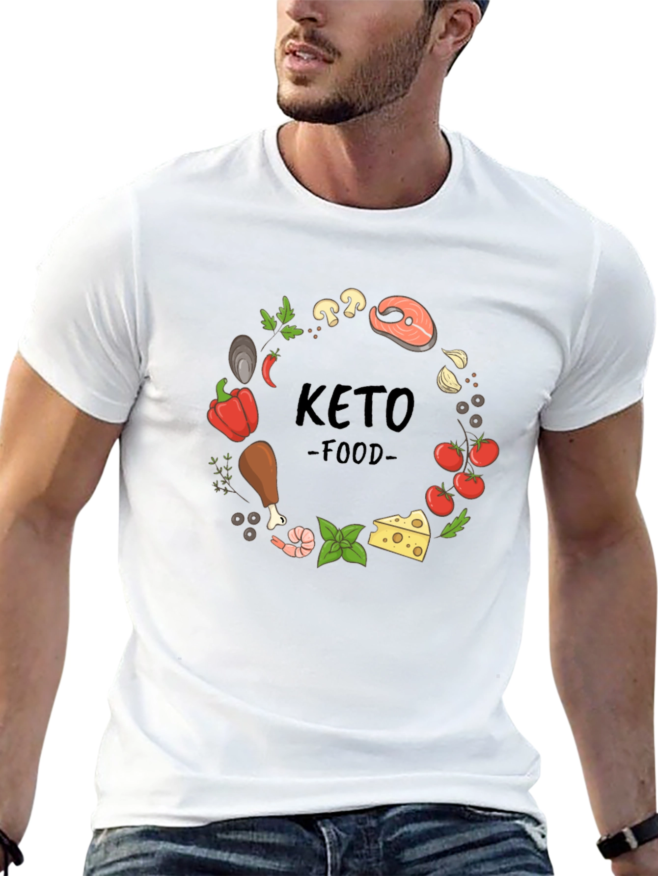 Keto Food T-Shirt - Round Design