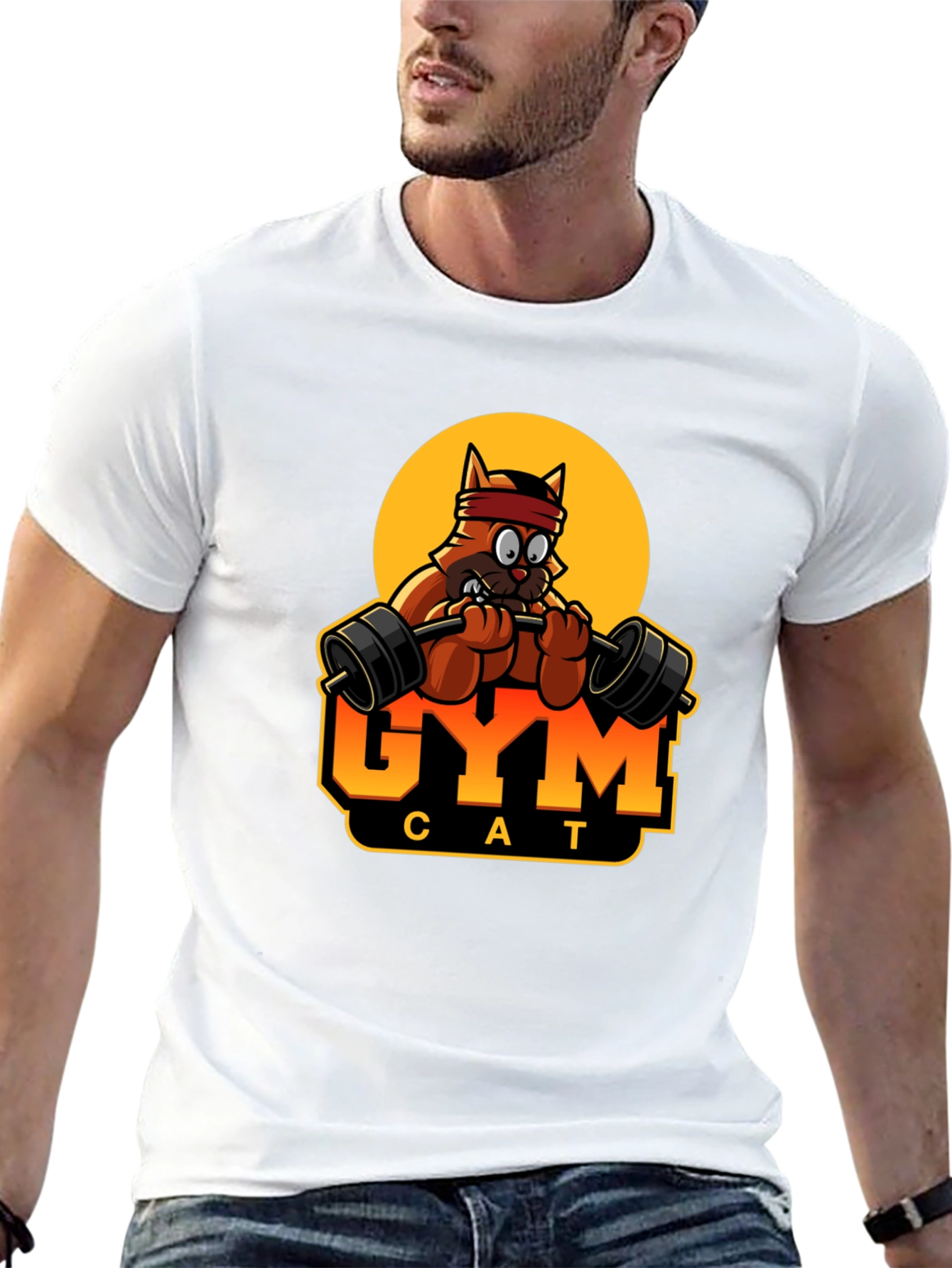 Gym Cat T-Shirt - Funny Workout Tee