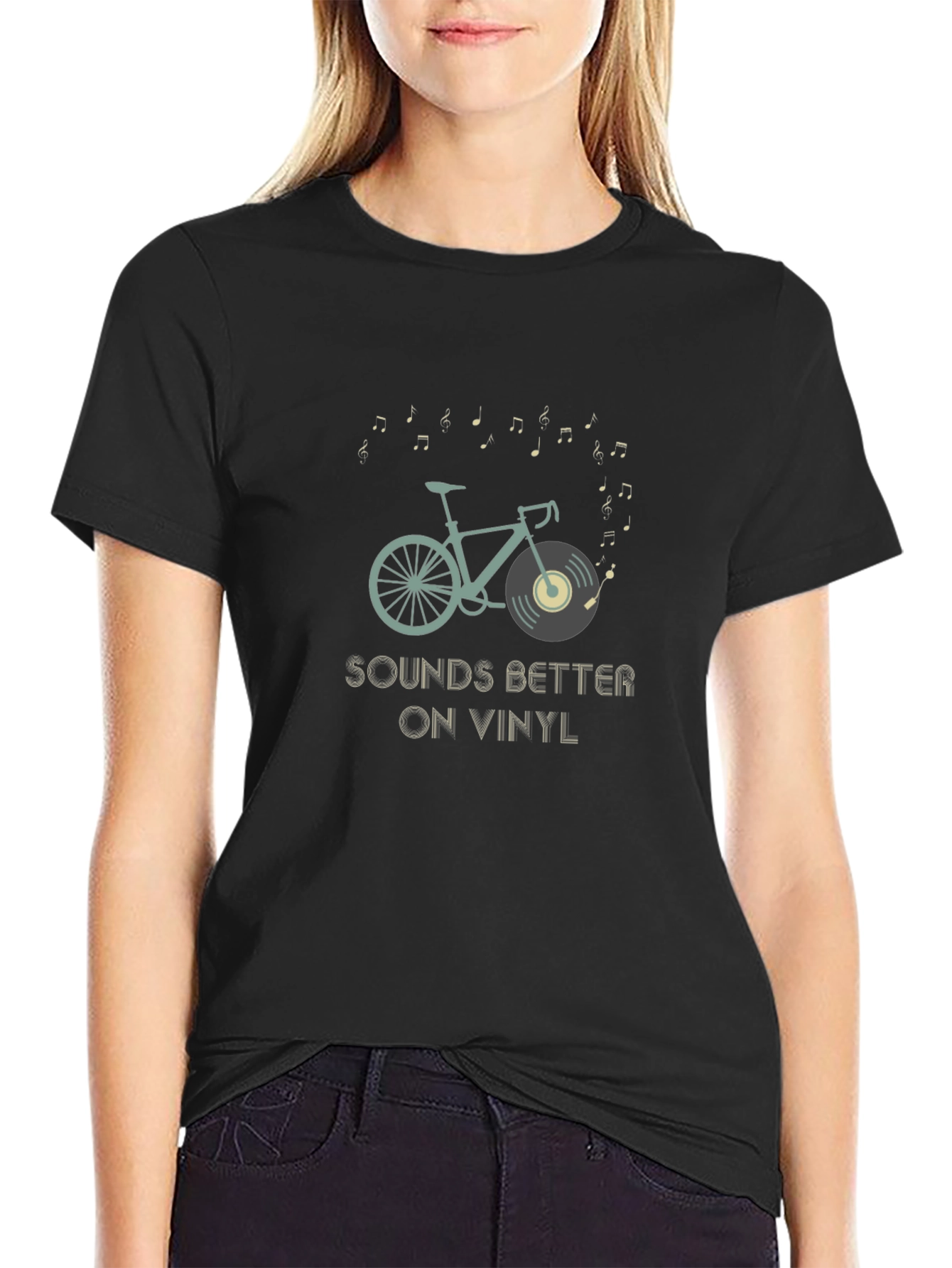 Sounds Better on Vinyl Bicycle T-Shirt