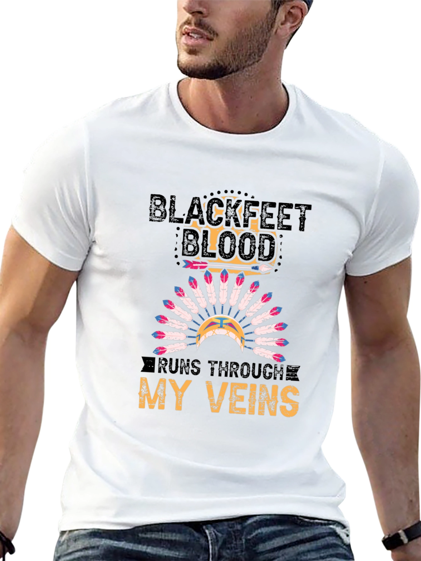 Blackfeet Blood Runs Through My Veins T-Shirt