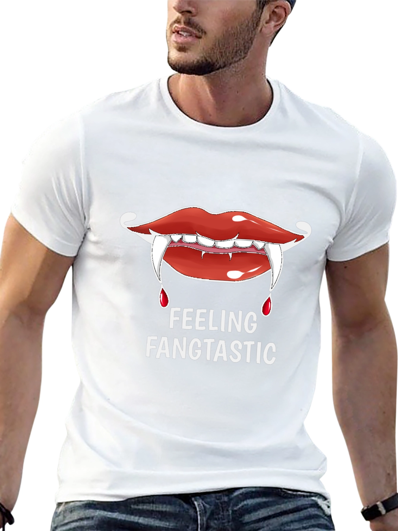 Fangtastic Vampire Lips Graphic T-Shirt