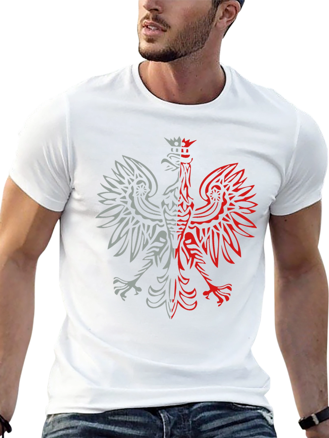 Polish Eagle Graphic Tee - Black Patriotic Shirt