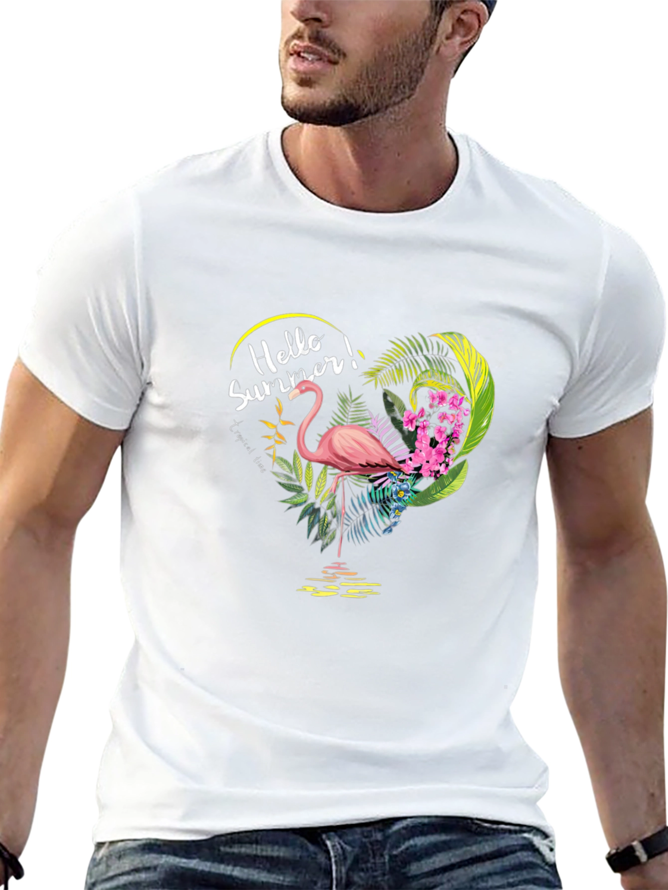 Tropical Flamingo Graphic T-Shirt - Summer Vibes