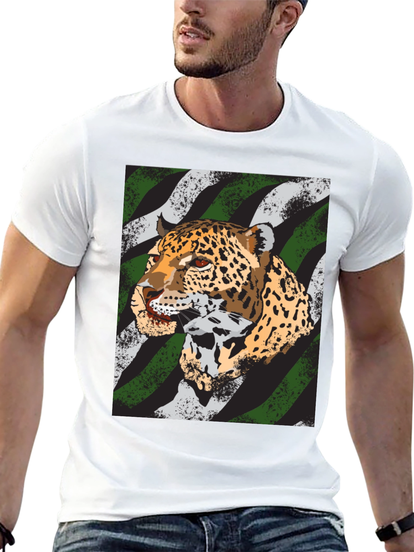 Leopard Graphic Tee - Bold Animal Print Shirt