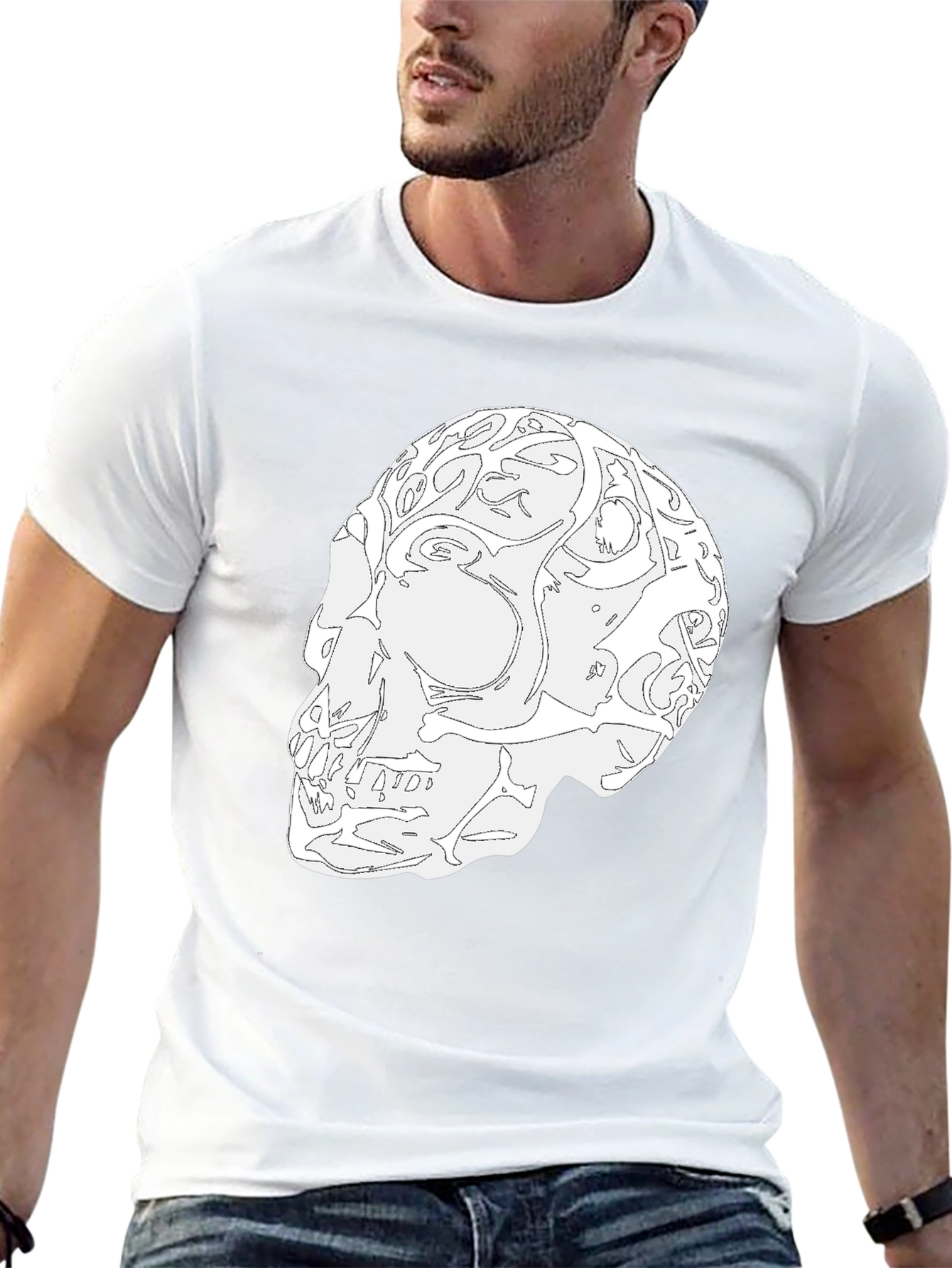 Skull Graphic Black T-Shirt - Unique Artistic Design