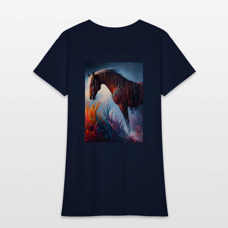 Elegant Prismatic Arabian Horse Digital Art