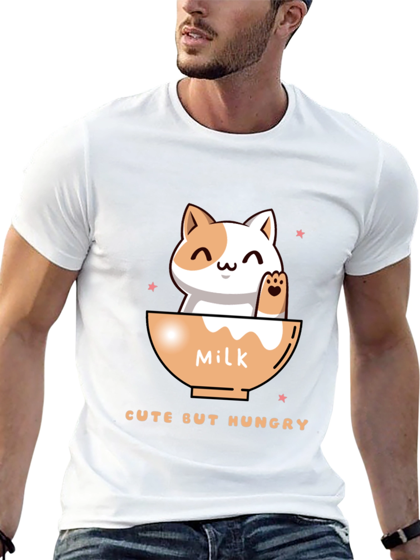 Cute But Hungry Cat Graphic Tee