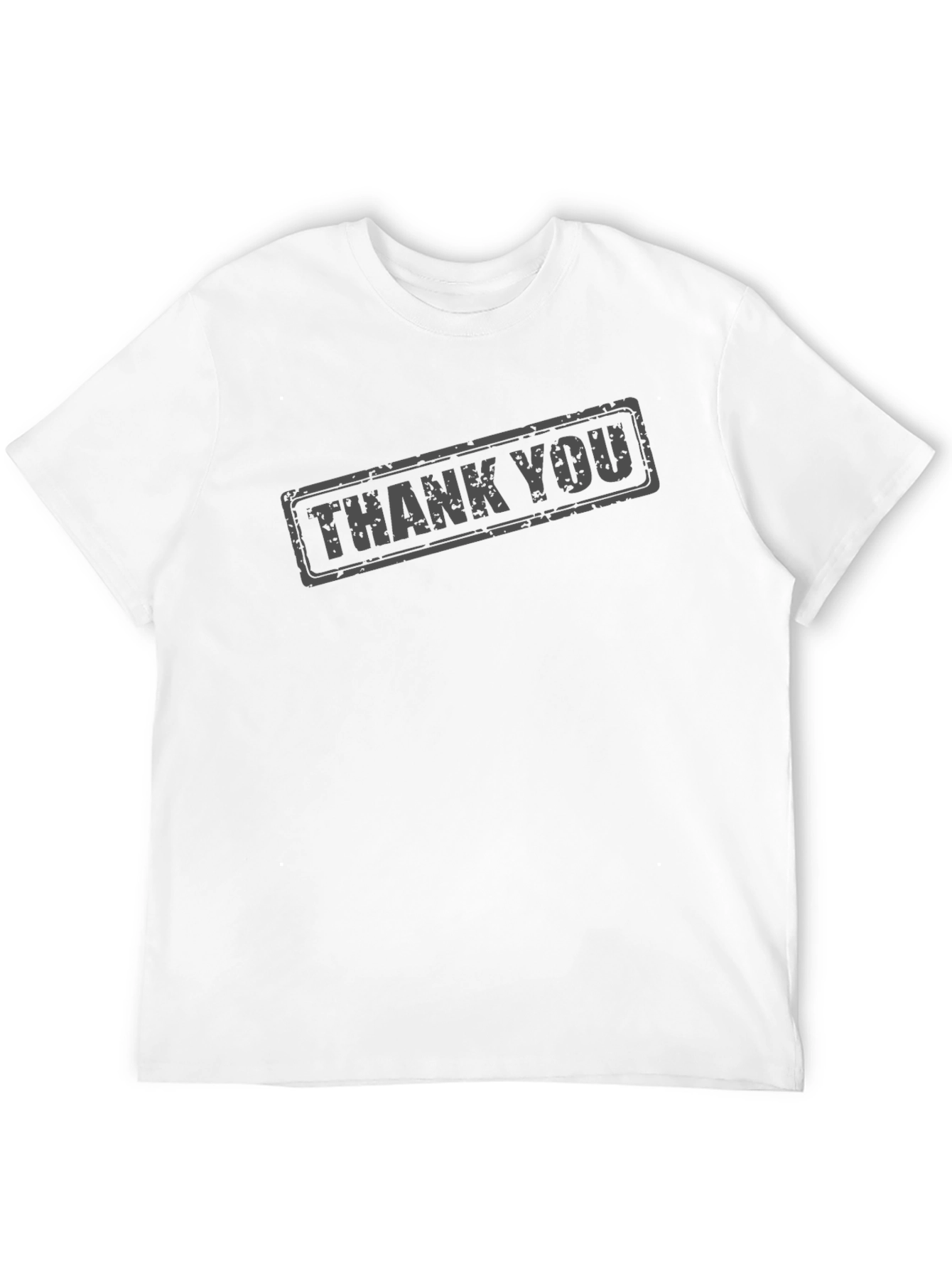 Thank You Stamp Graphic Print Crew Neck T-Shirt