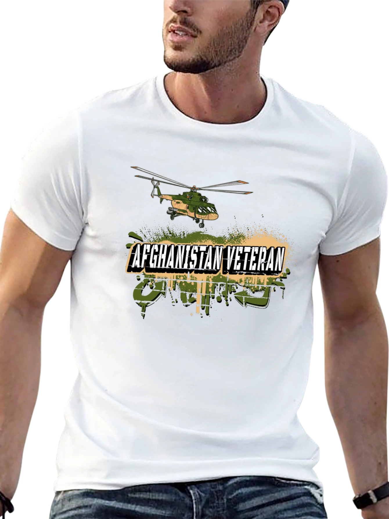Afghanistan Veteran Helicopter Graphic T-Shirt