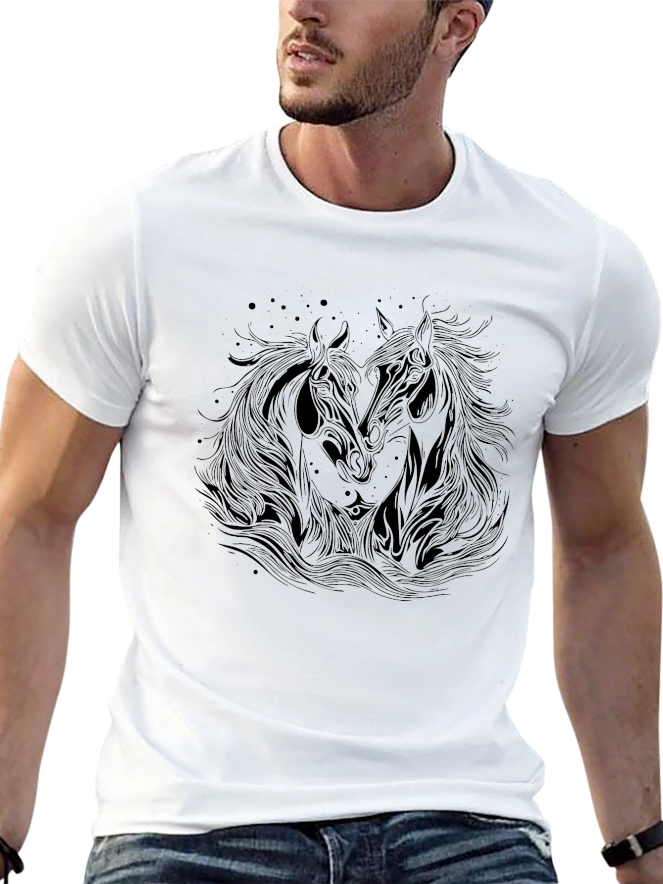 Black Horse Graphic T-Shirt
