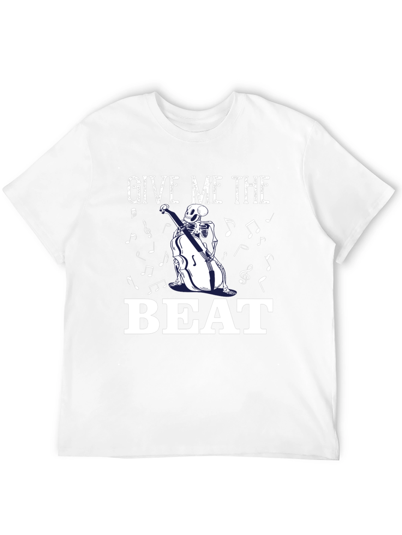Skeleton Musician Graphic T-Shirt - Give Me The Beat