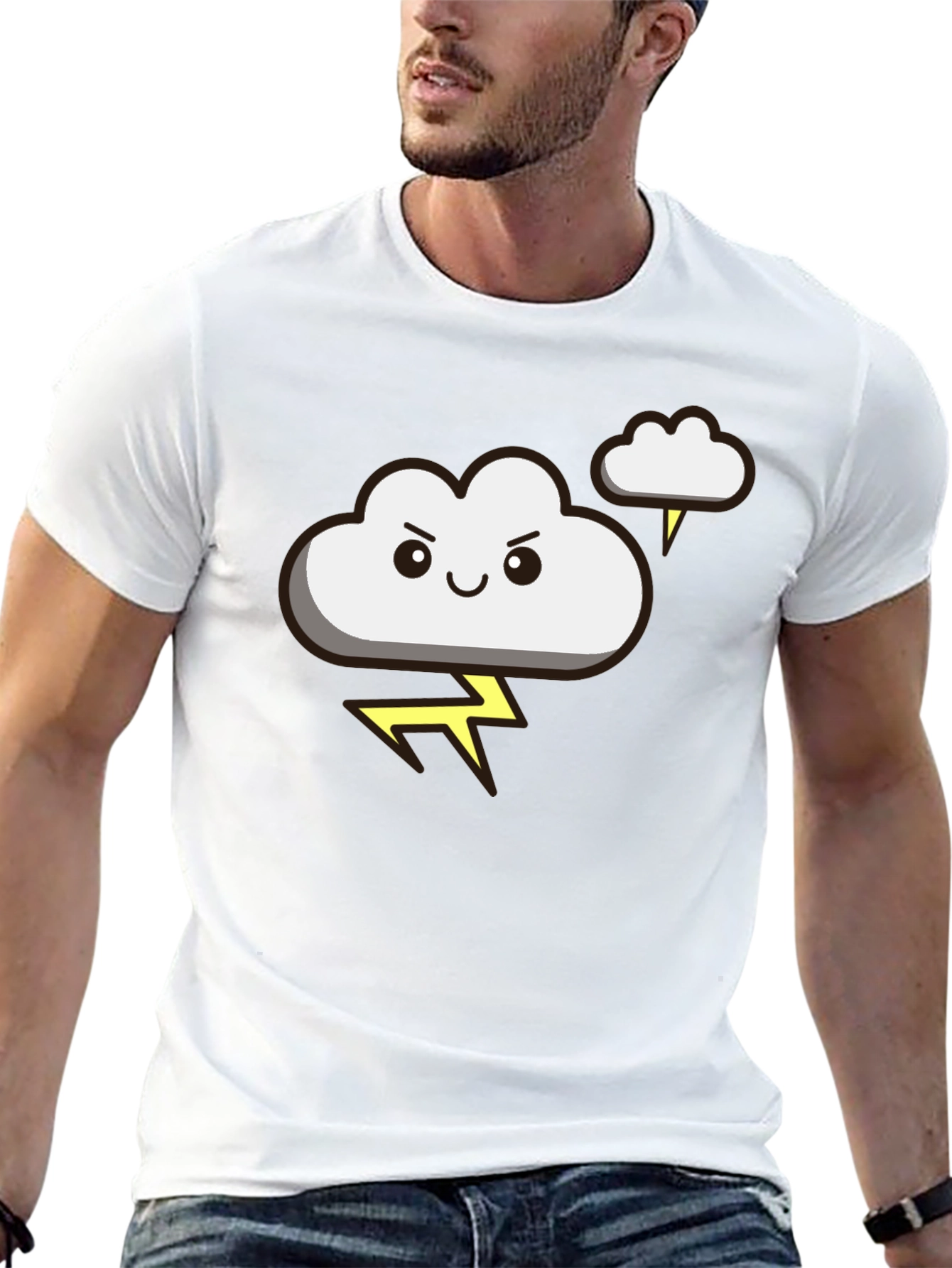 Storm Cloud Graphic T-Shirt - Black Cotton Tee