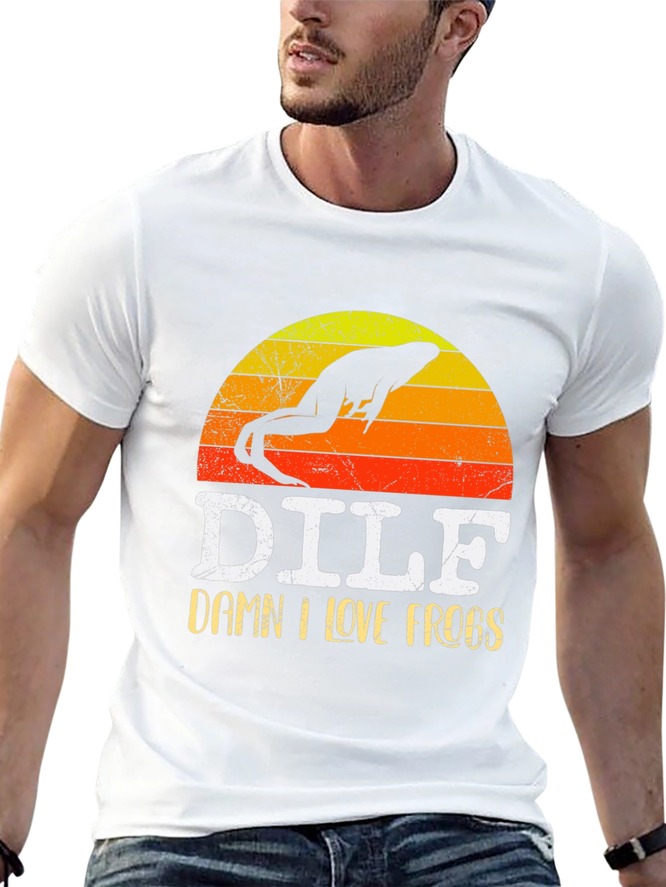 DILF Damn I Love Frogs Graphic Tee Shirt