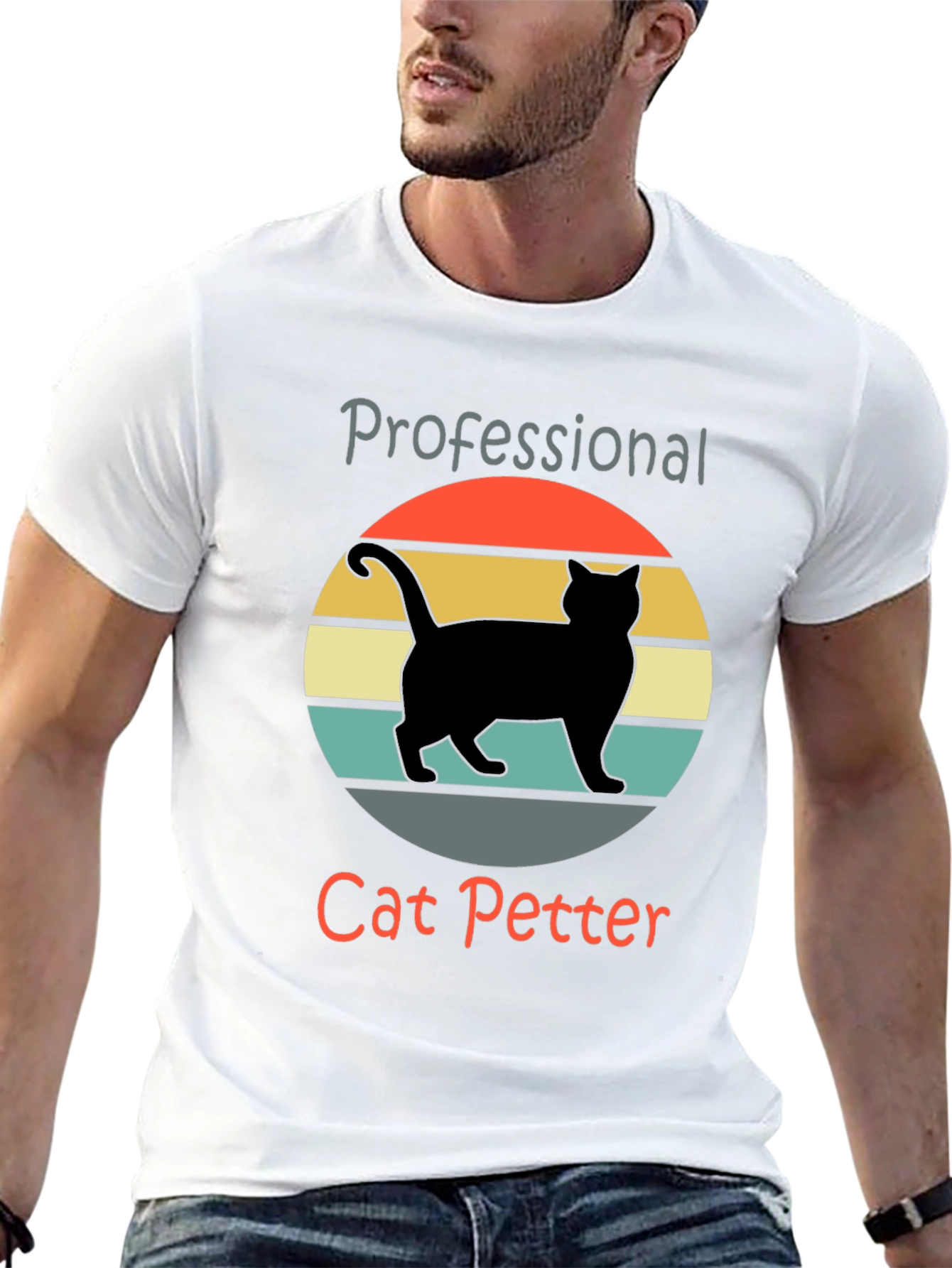 Professional Cat Petter T-Shirt Retro Graphic