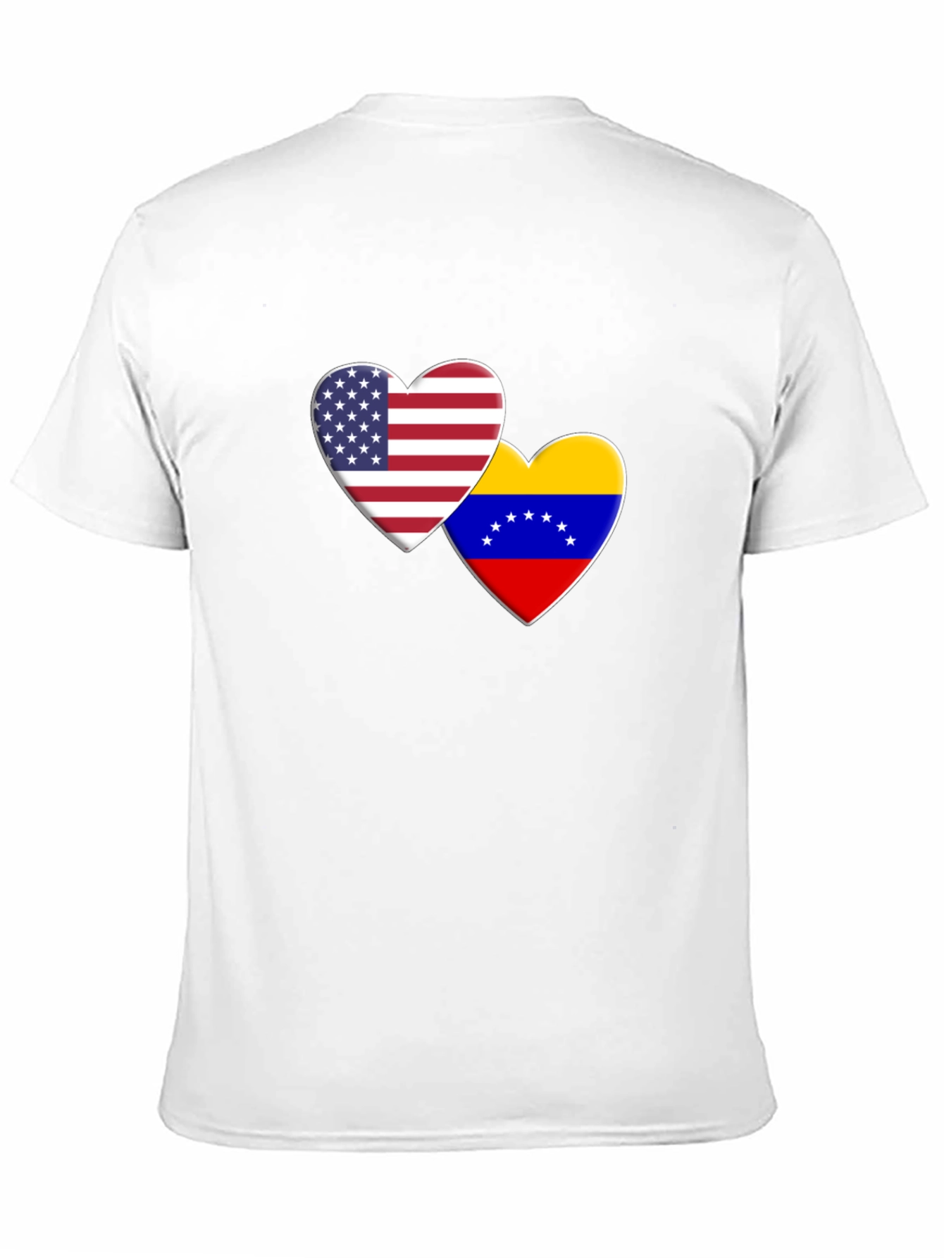 USA Venezuela Heart Flag Graphic T-Shirt