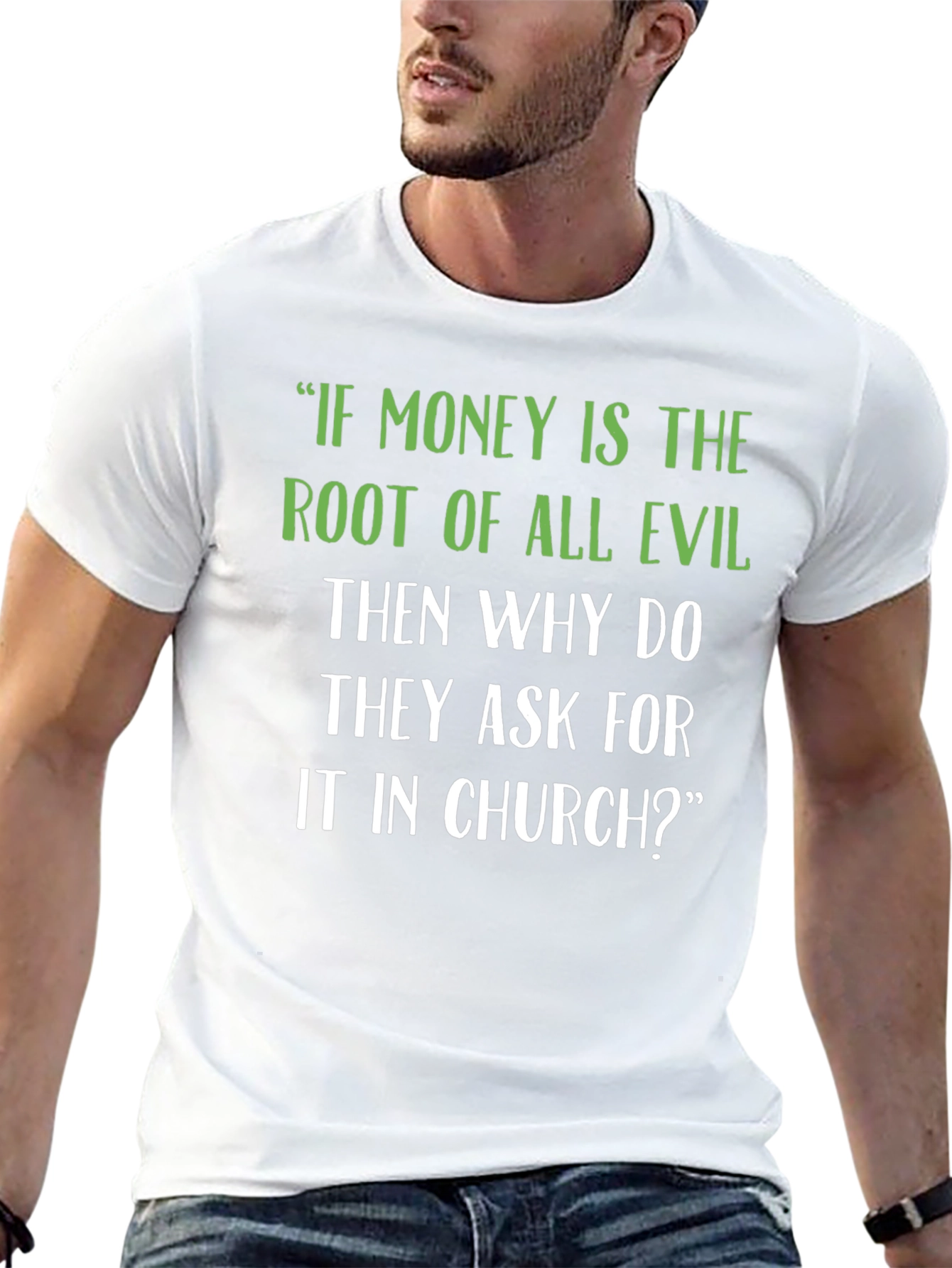 Funny Church Money Graphic T-Shirt