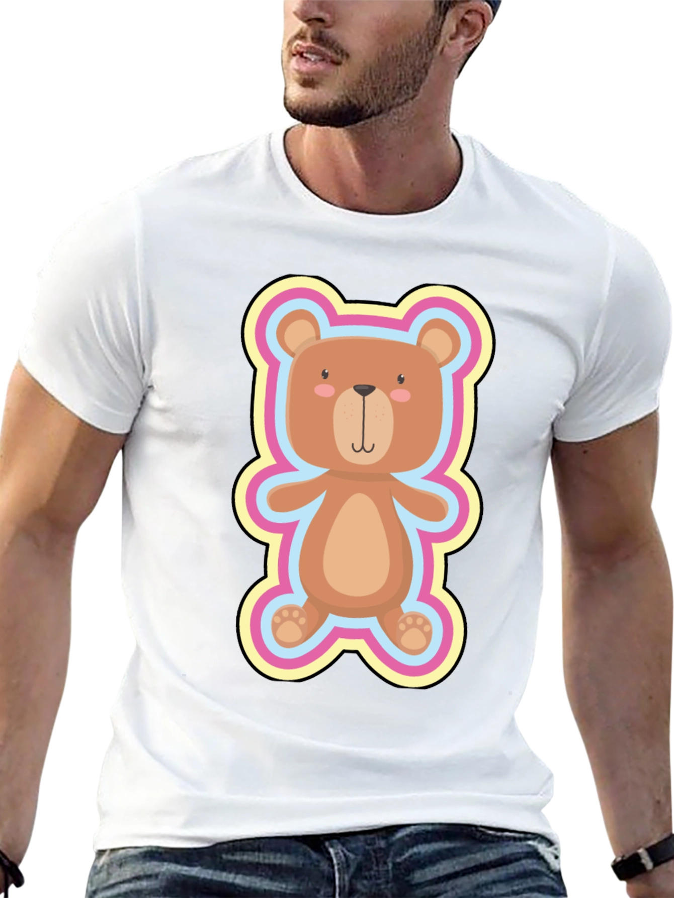 Cute Teddy Bear Graphic Tee - Soft Cotton Blend
