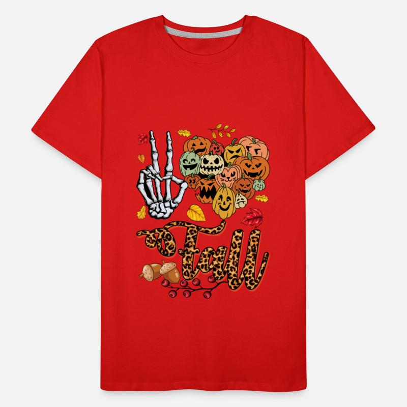 Fall Halloween Leopard Print Peace Sign Skeleton