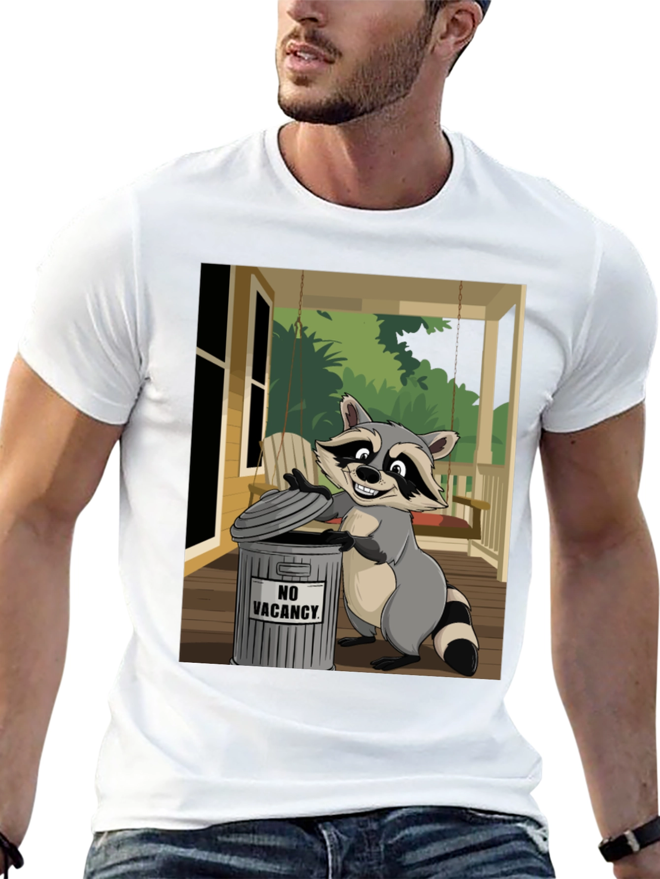 Raccoon No Vacancy Graphic T-Shirt