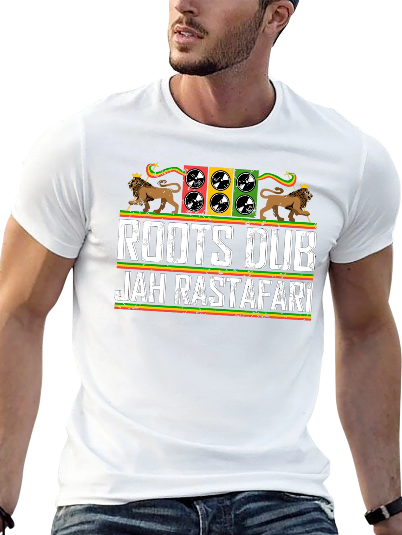 Roots Dub Jah Rastafari Graphic T-Shirt