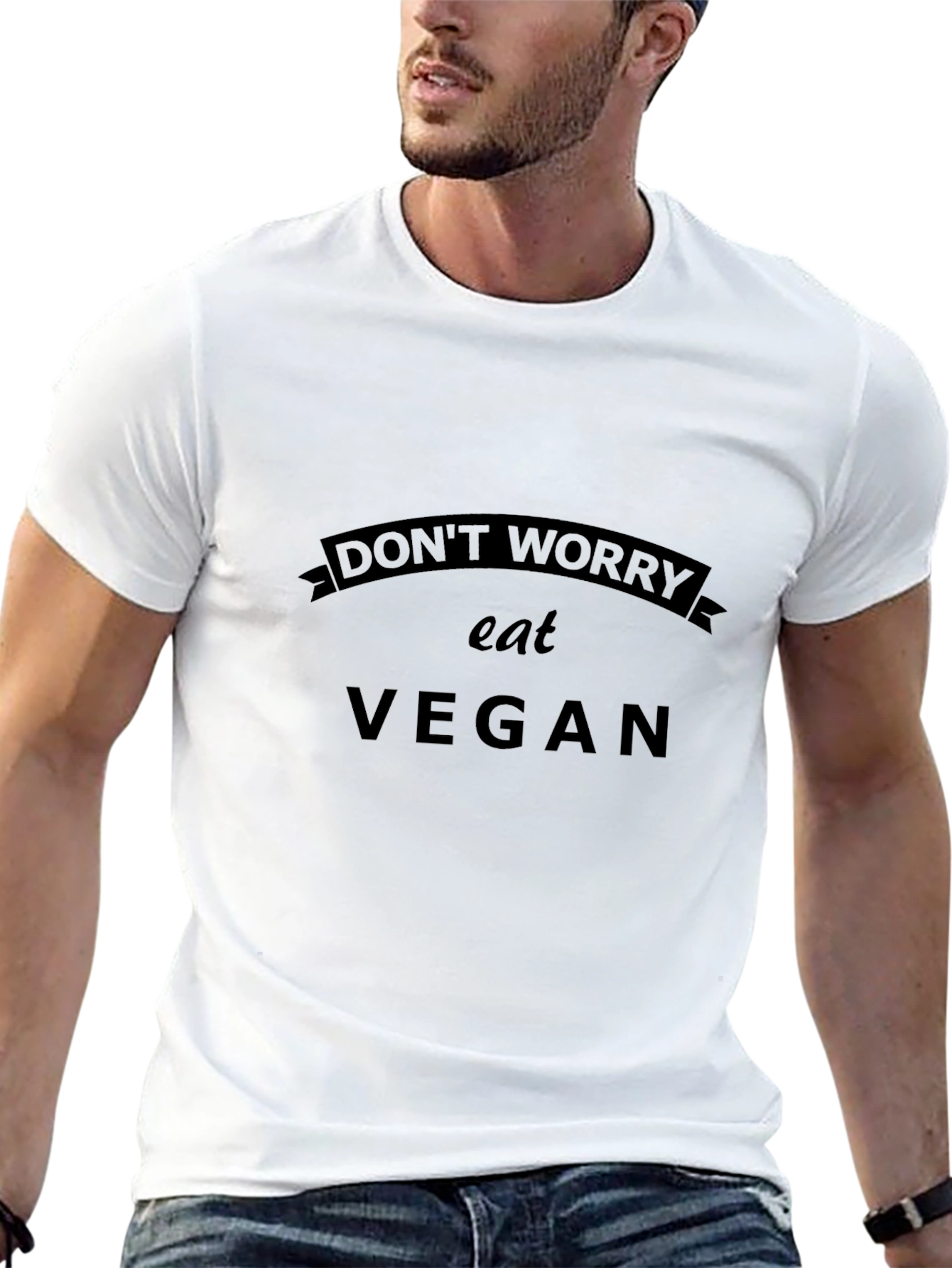 Dont Worry Eat Vegan Black T-Shirt