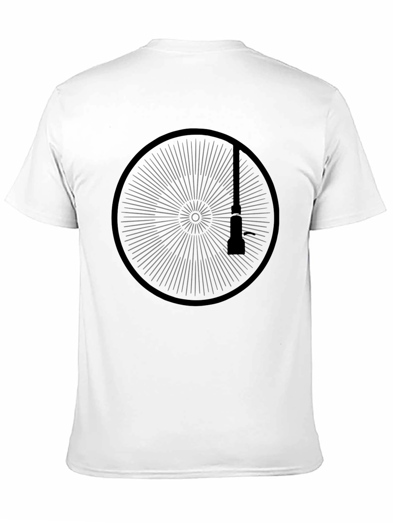 Geometric Wheel Graphic Black Tee
