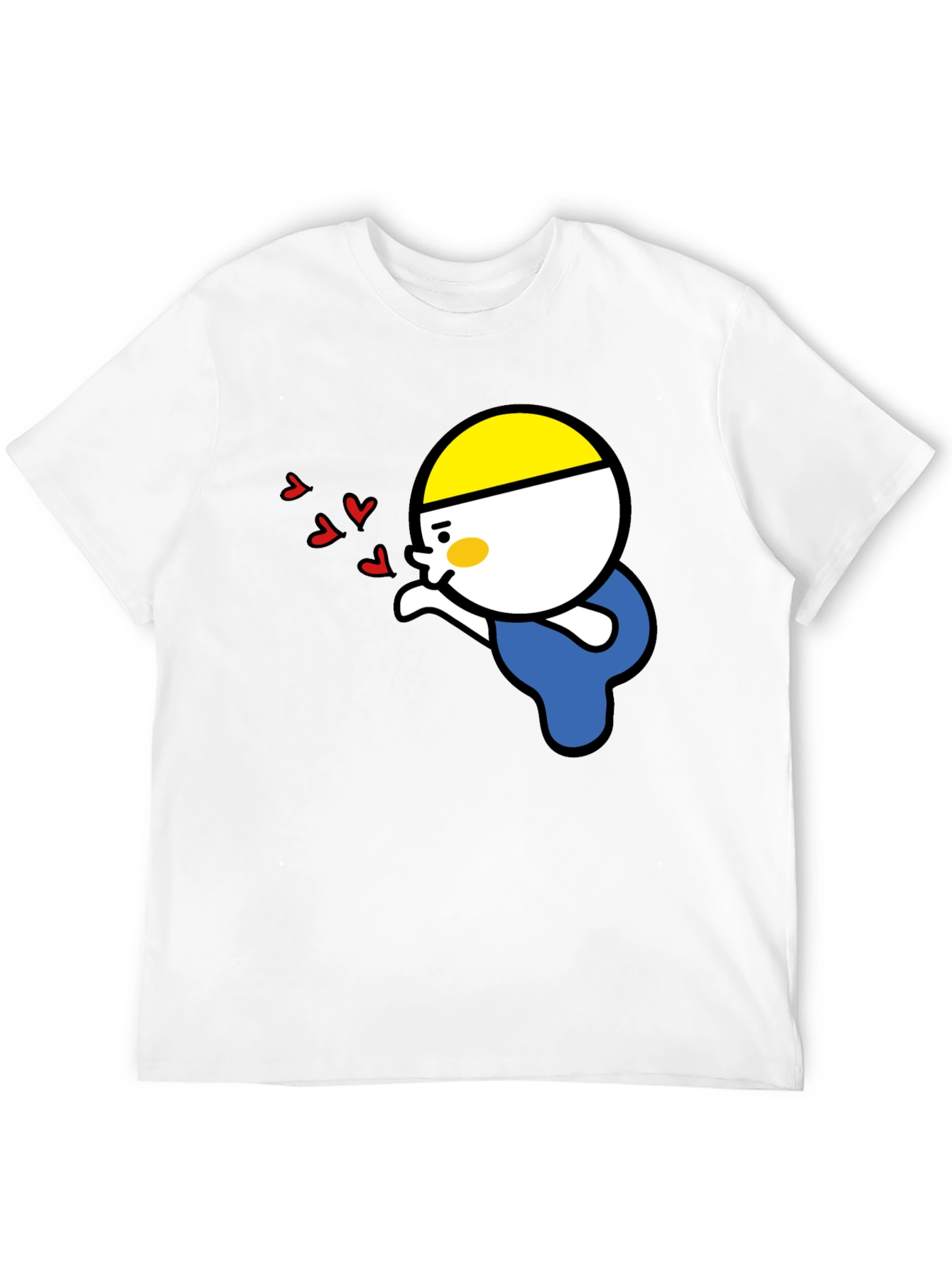 Kissing Cartoon Graphic Tee - Black