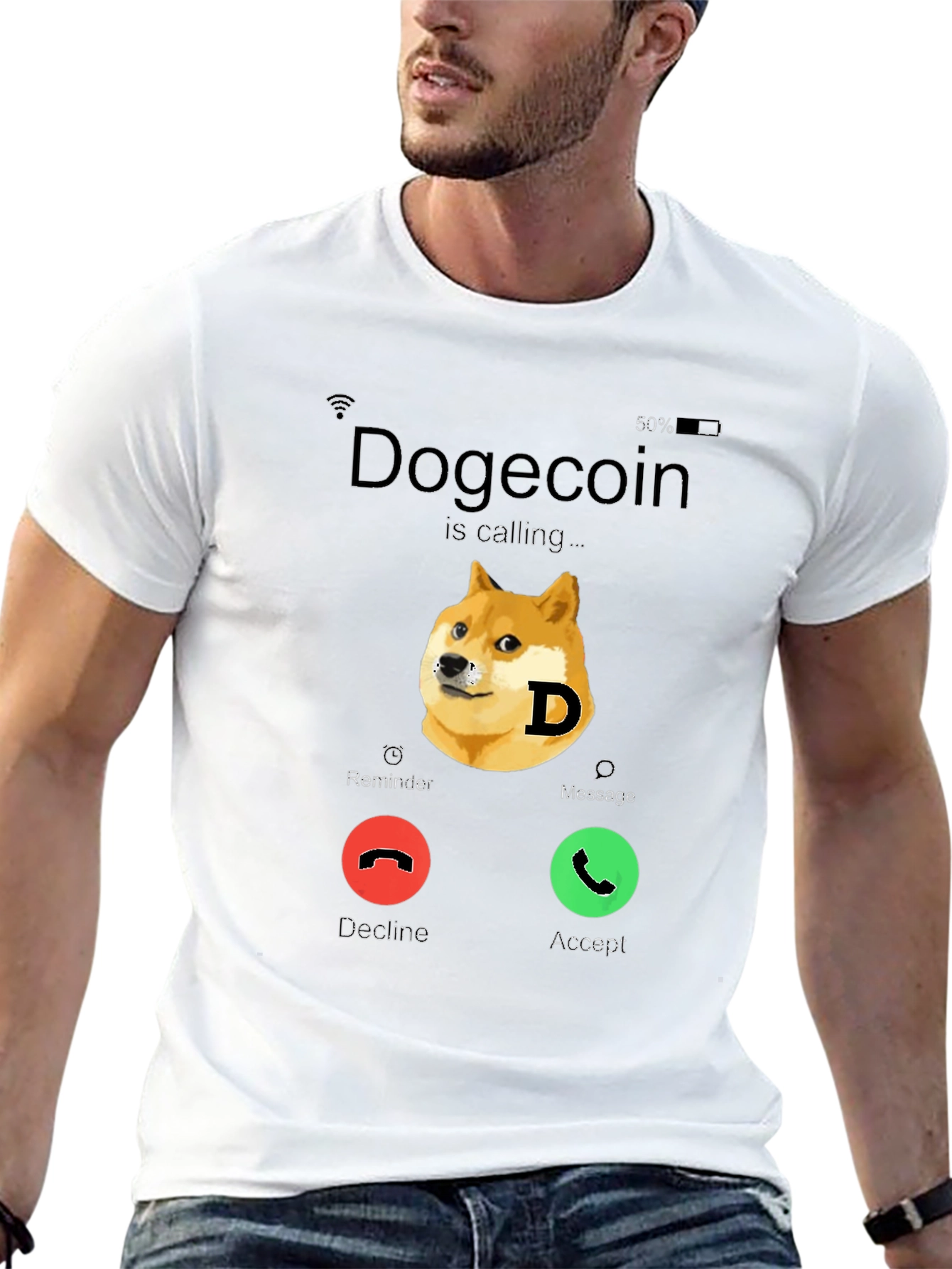 Dogecoin Calling T-Shirt - Funny Crypto Tee