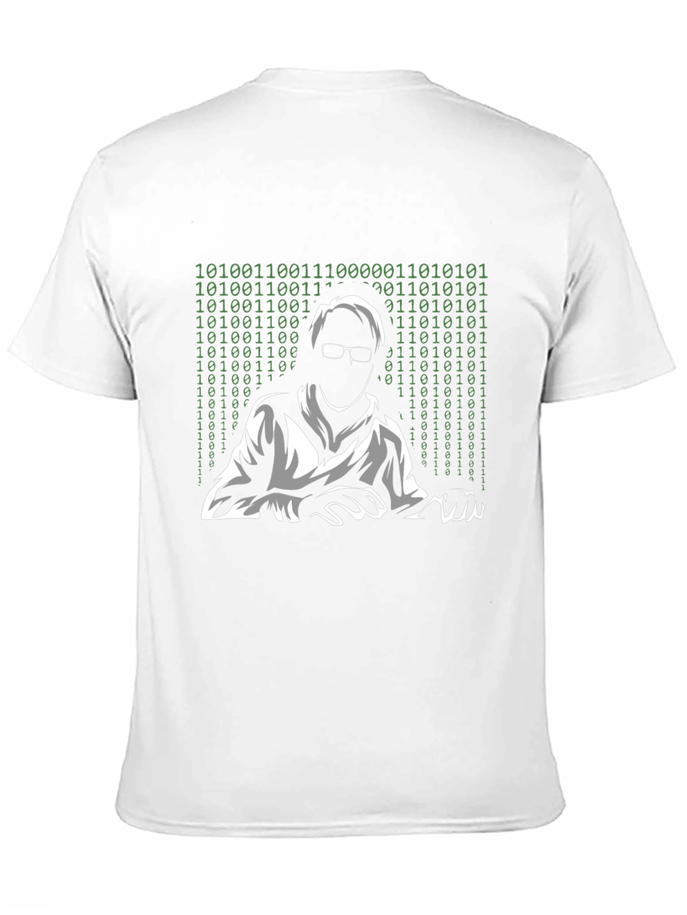 Coder T-Shirt - Binary Silhouette Design