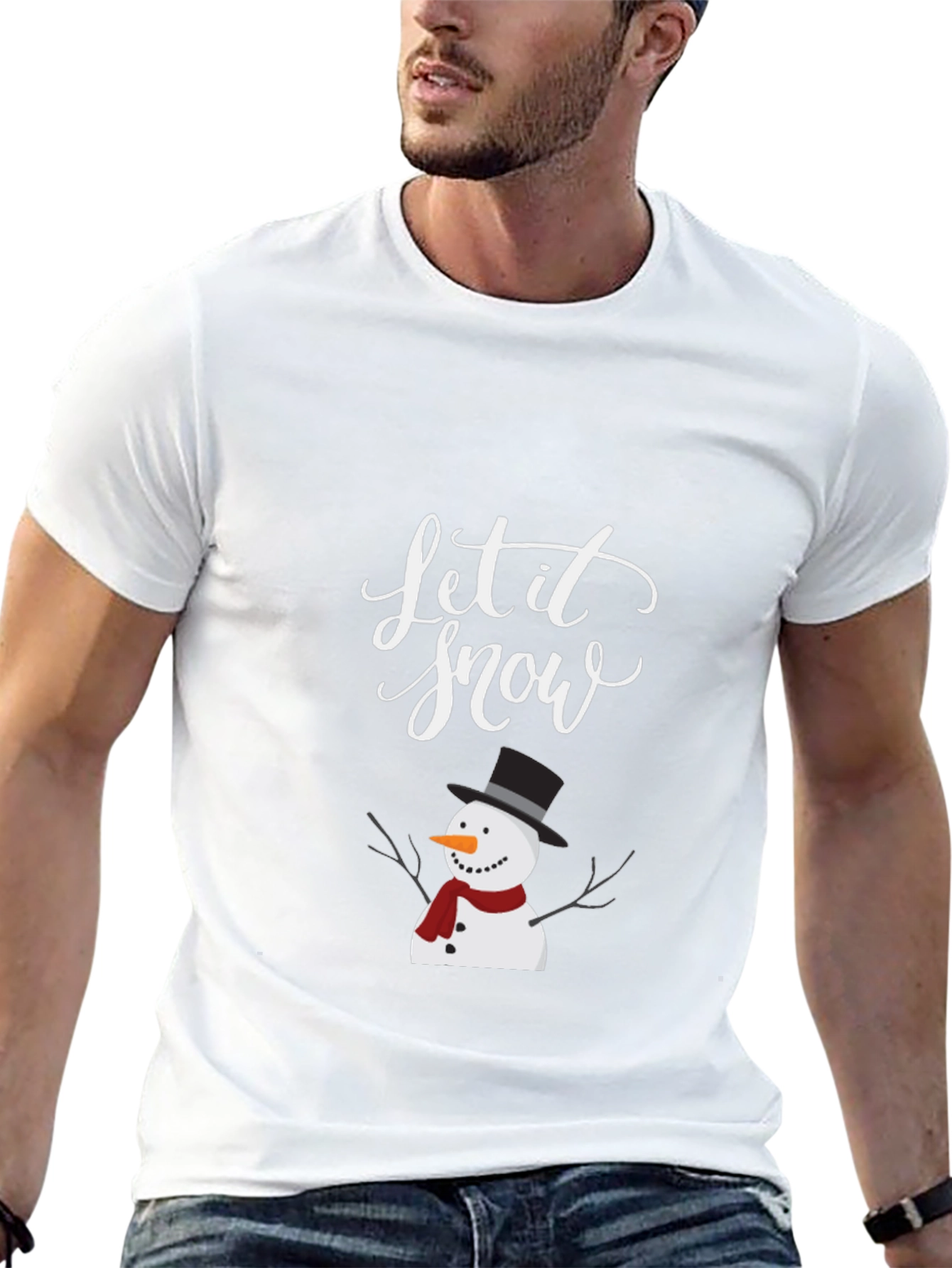 Festive Let it Snow Snowman Graphic Tee