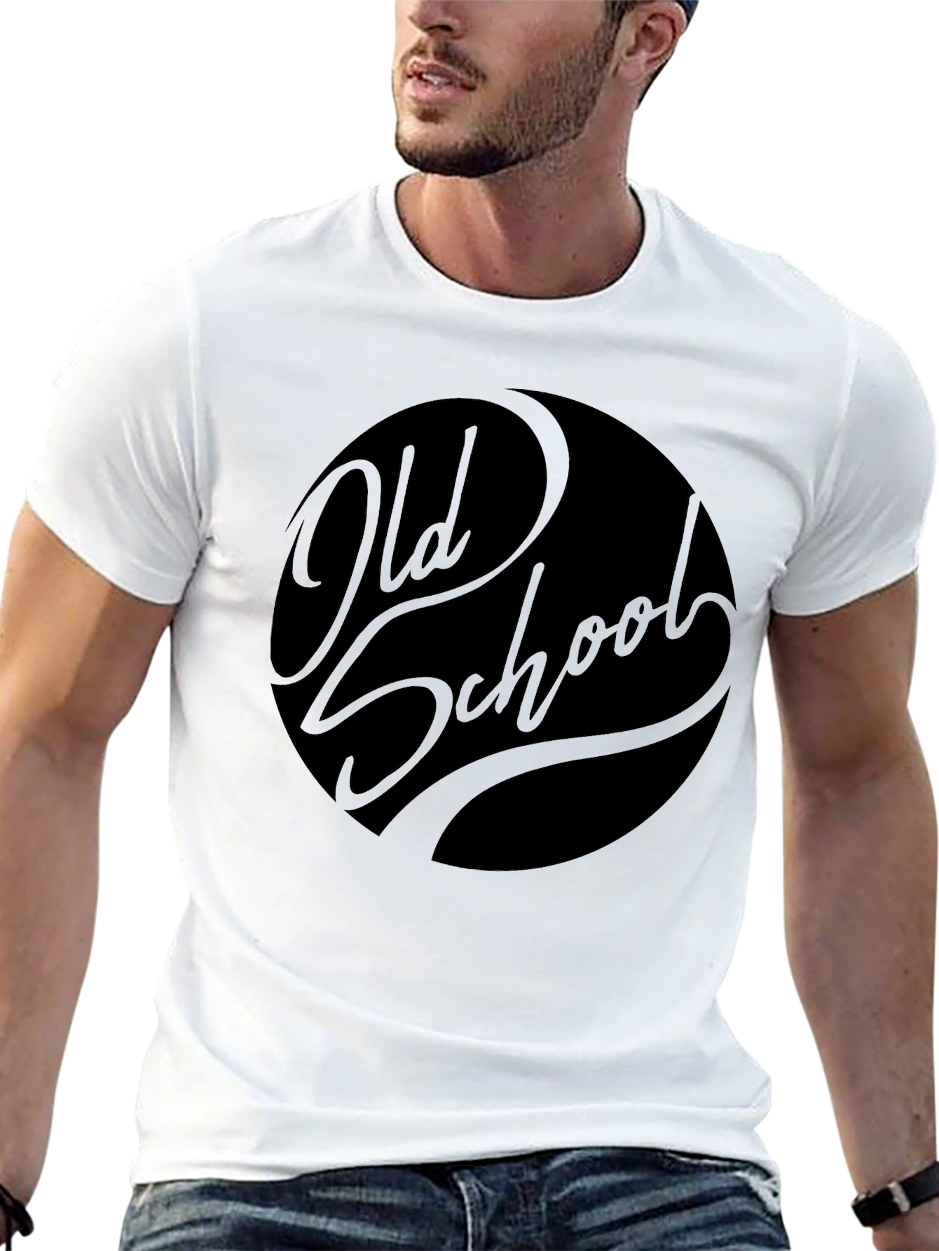 Old School Graphic Tee - Stylish Black T-Shirt