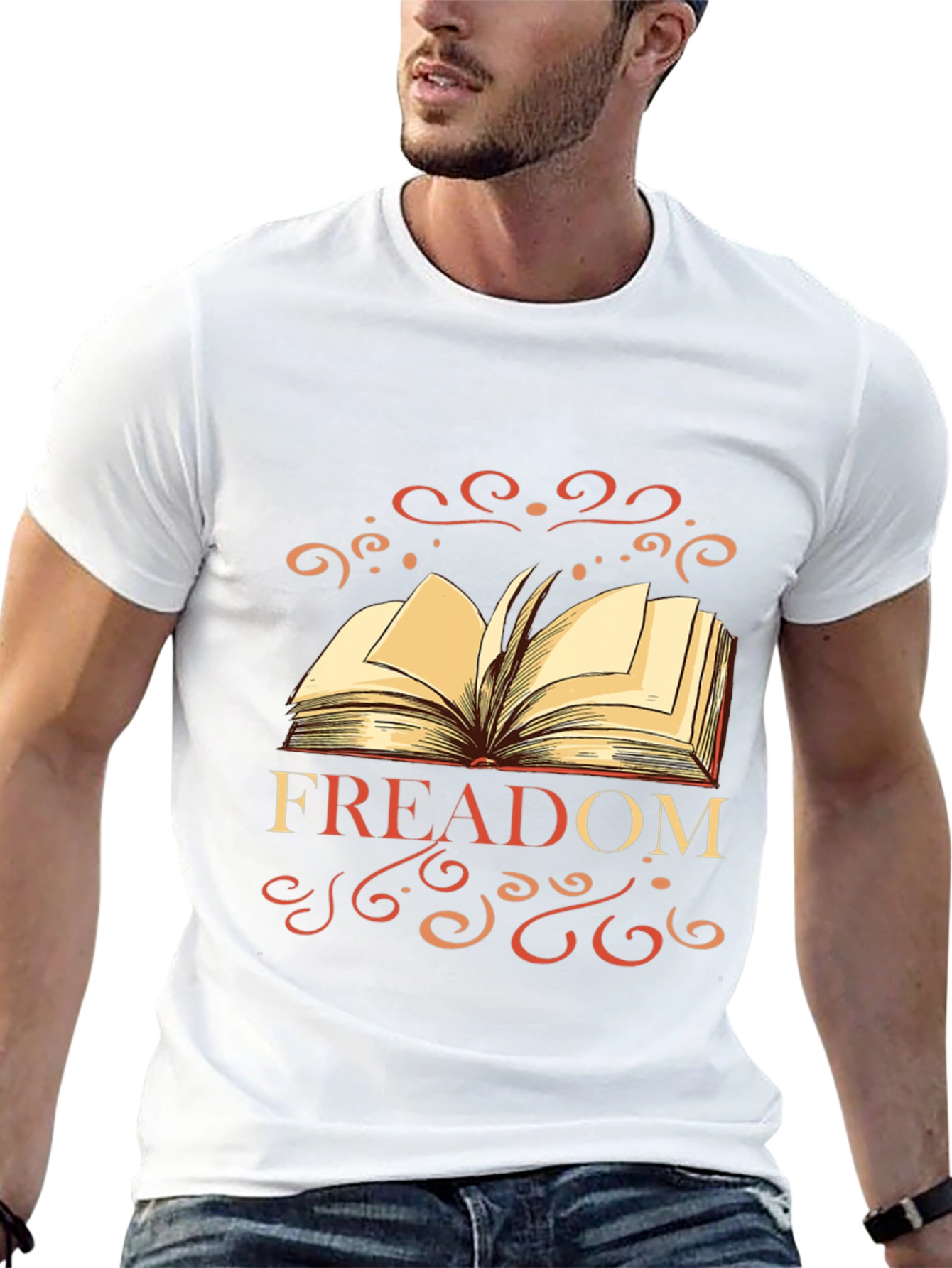 FREADOM Book Graphic Tee - Black Cotton Blend T-Shirt
