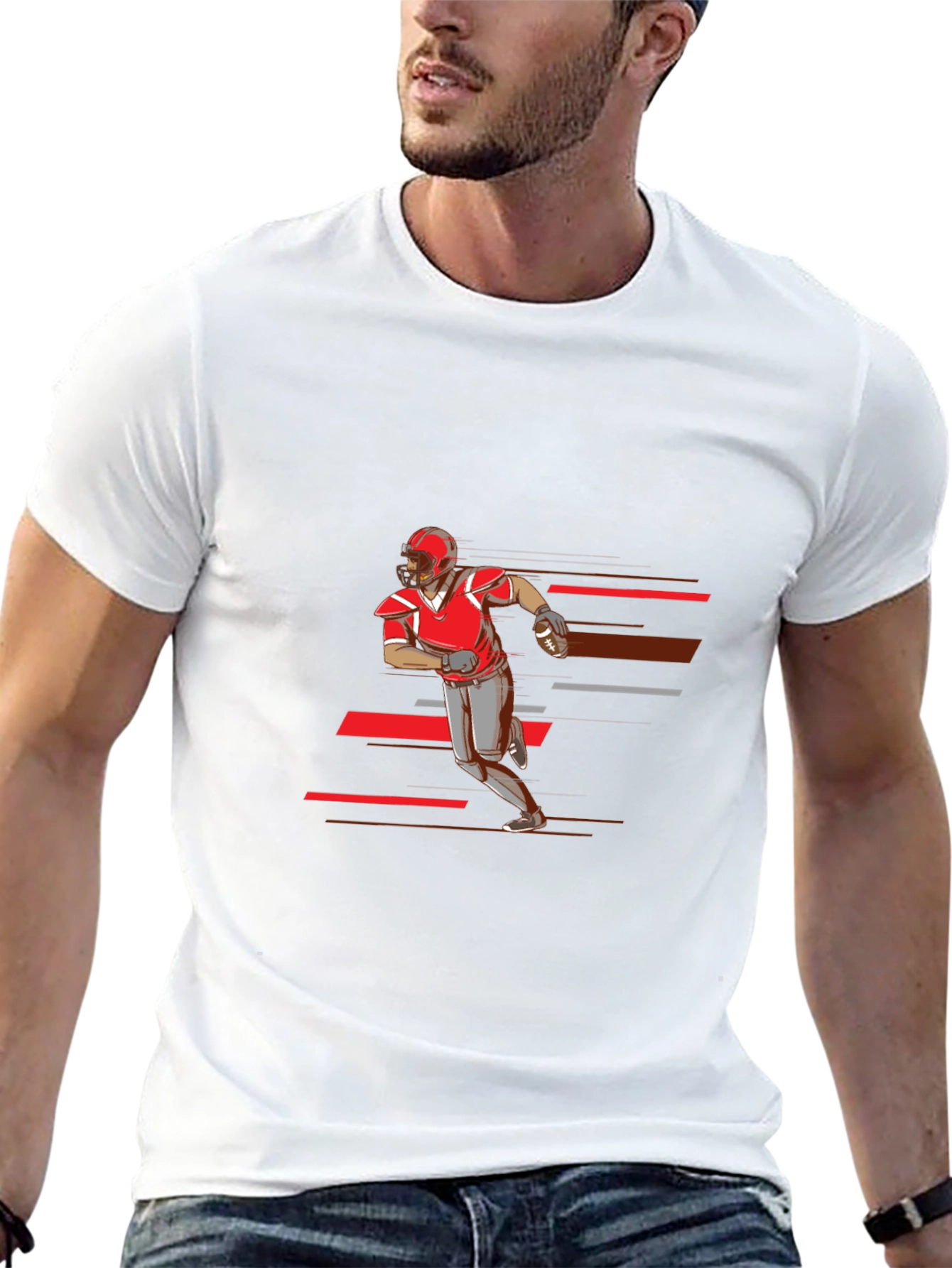 Football Player Graphic T-Shirt