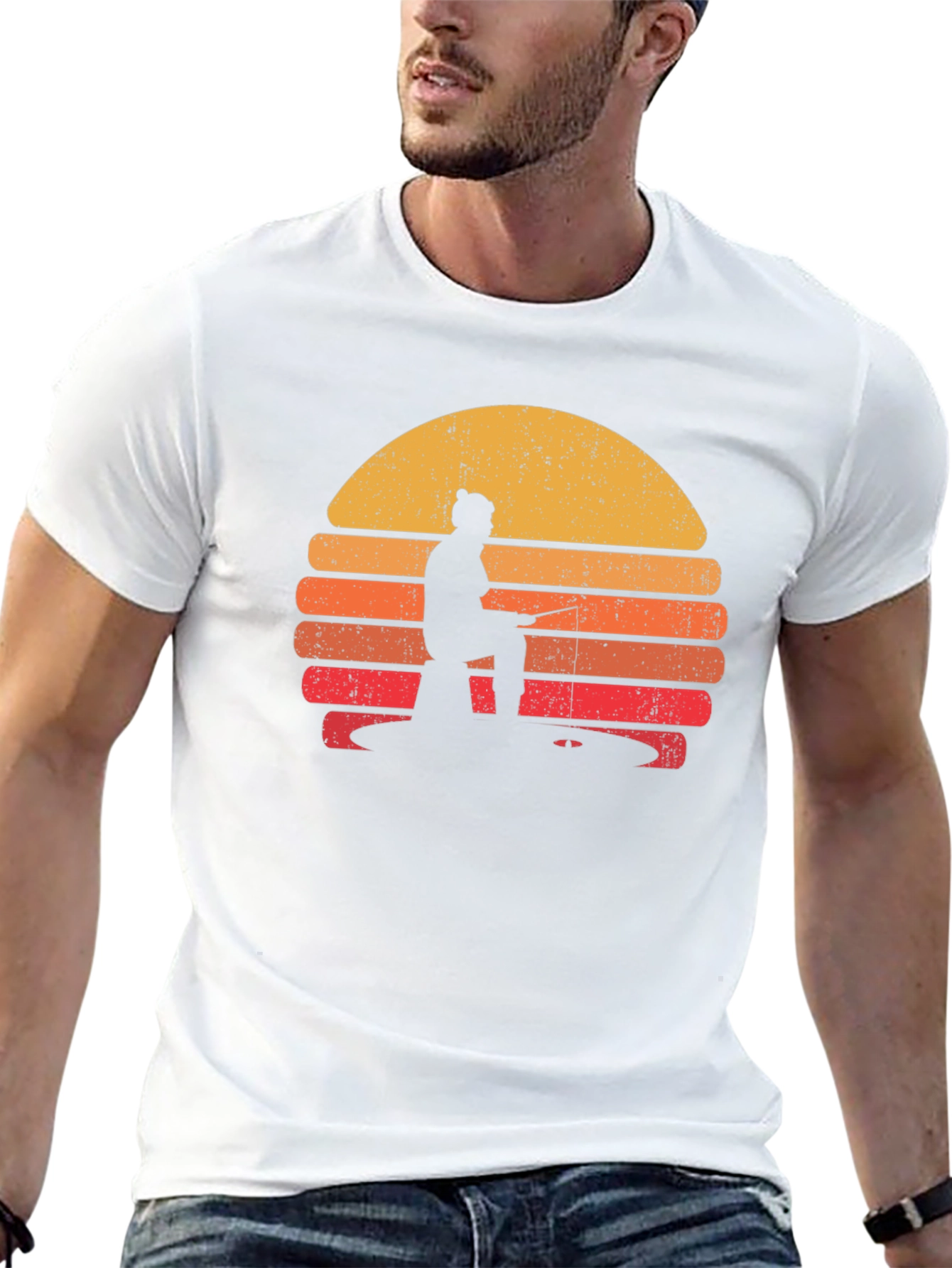 Retro Fishing Sunset T-Shirt