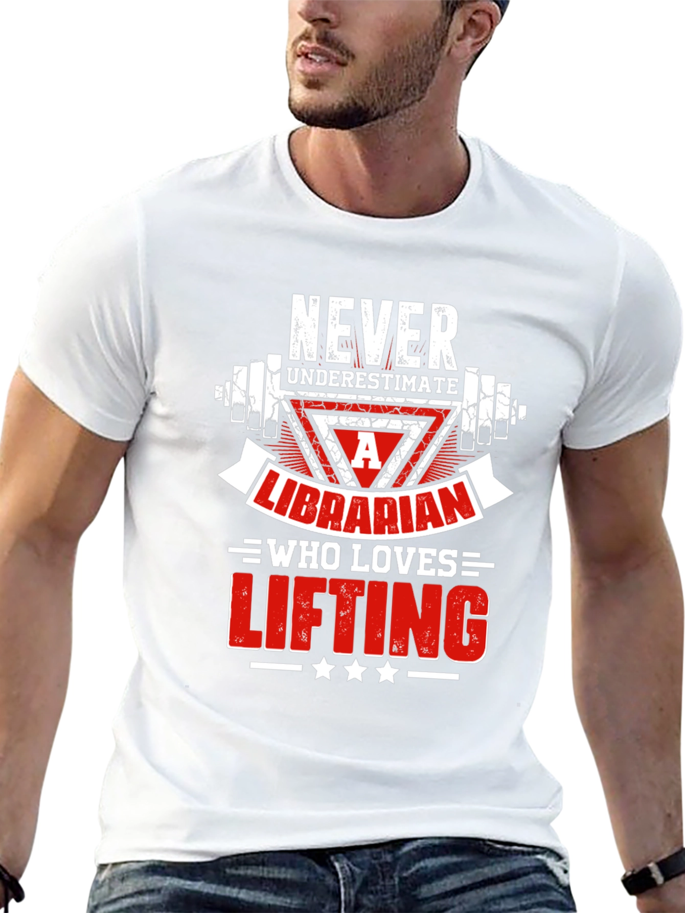 Never Underestimate a Librarian Lifting Graphic T-Shirt