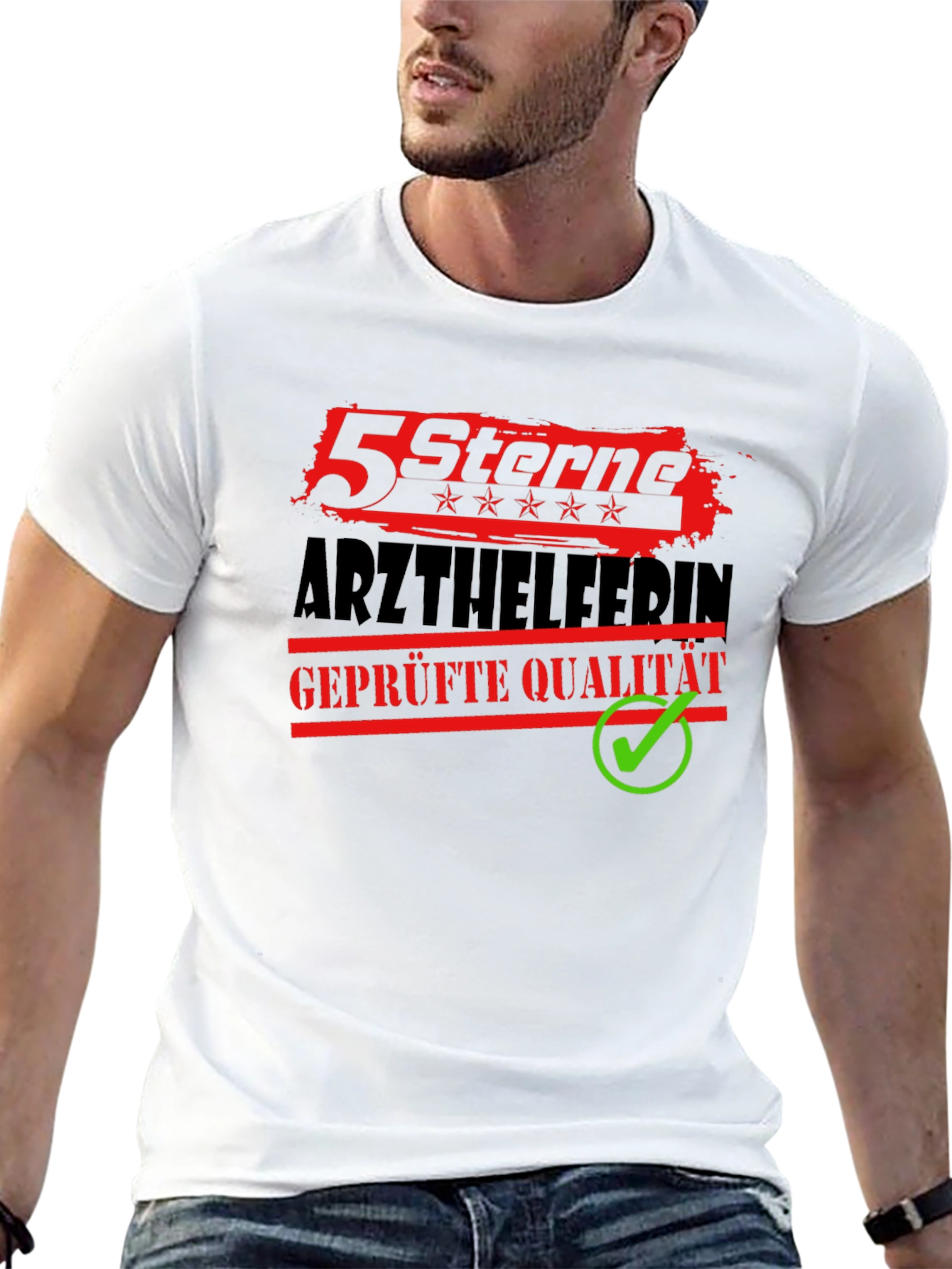 5 Sterne Arzthelferin Black Graphic Tee