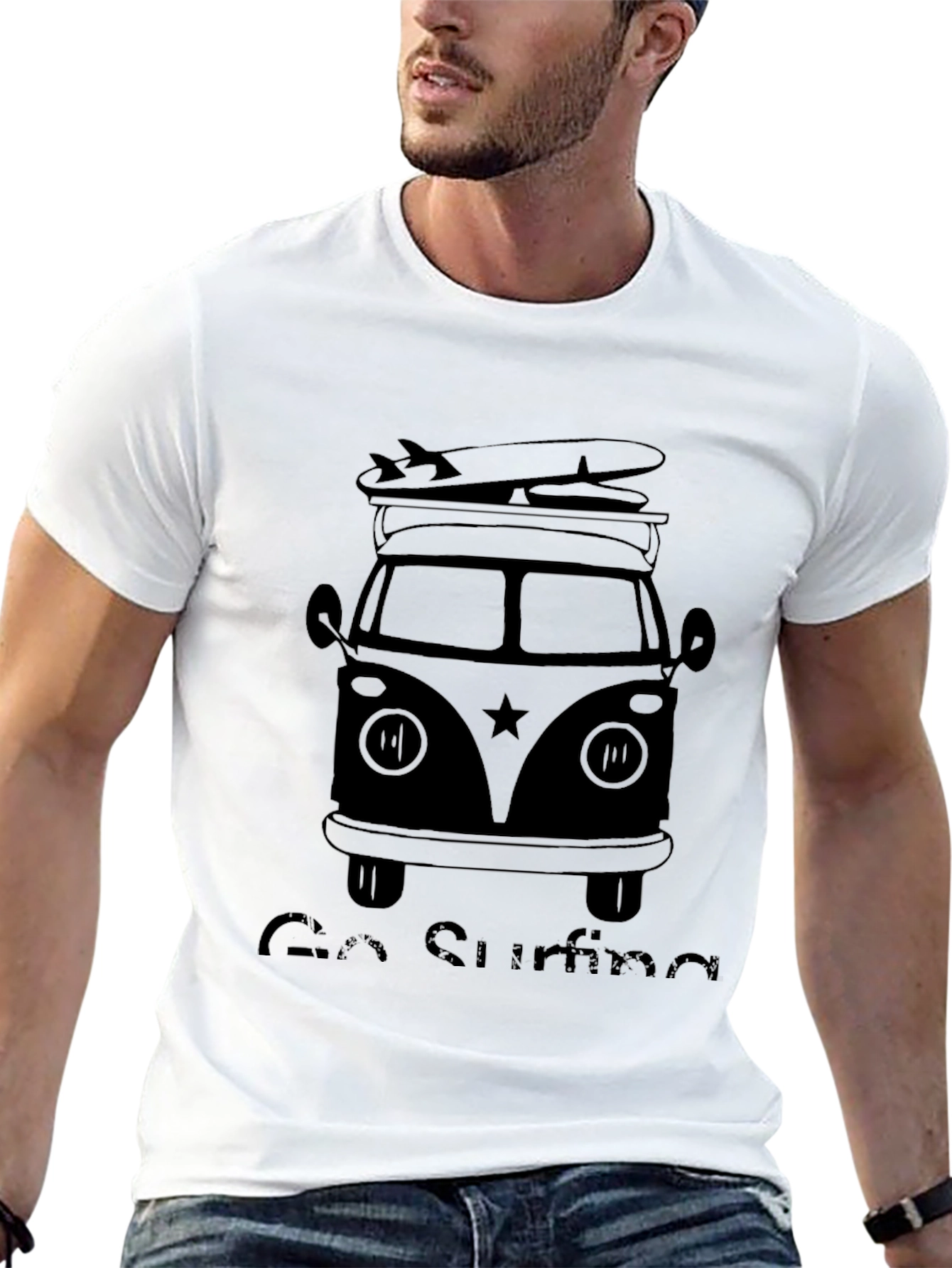 Go Surfing T-Shirt - Retro Surf Van Design