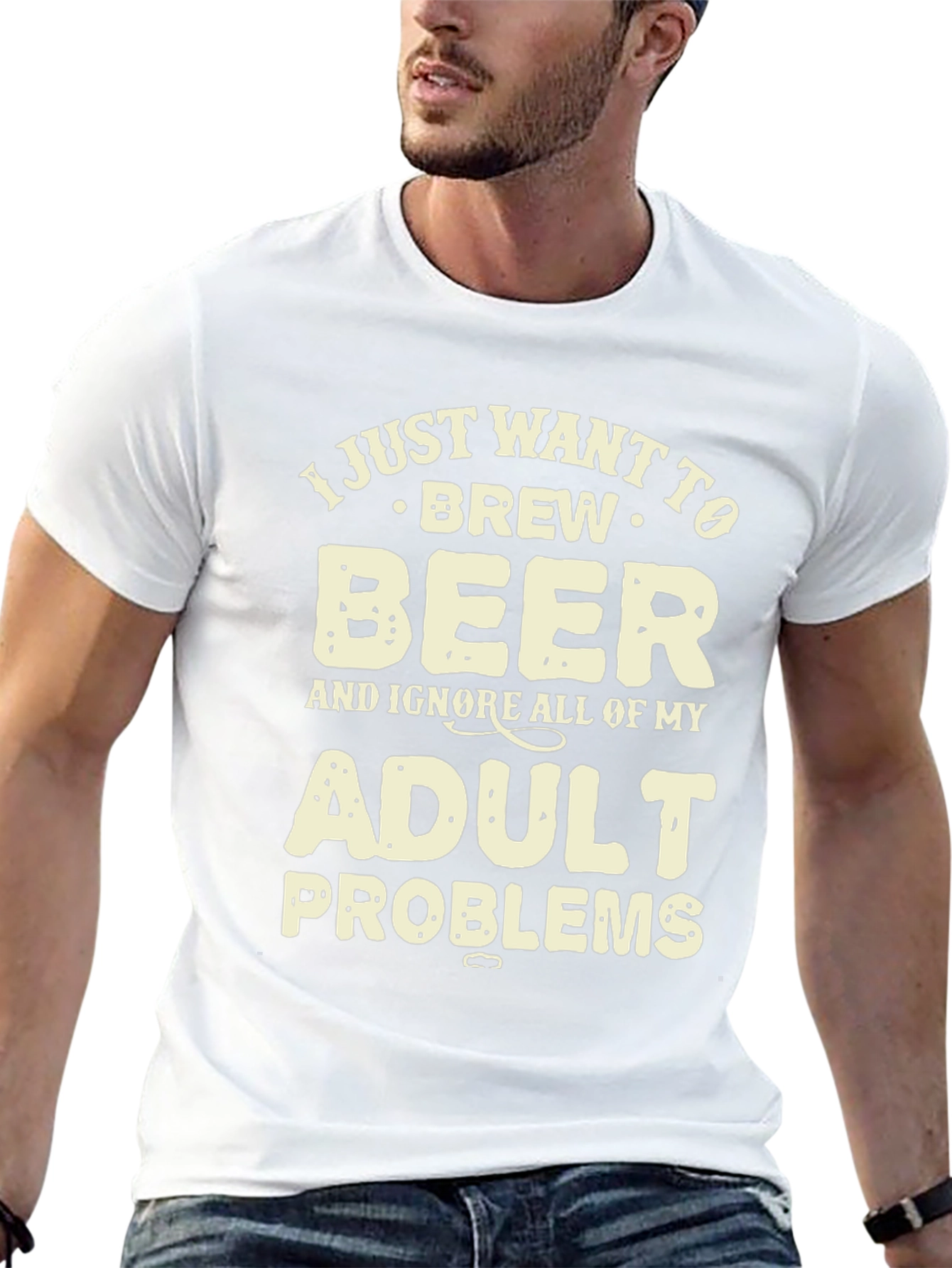 Brew Beer Adult Problems Graphic T-Shirt