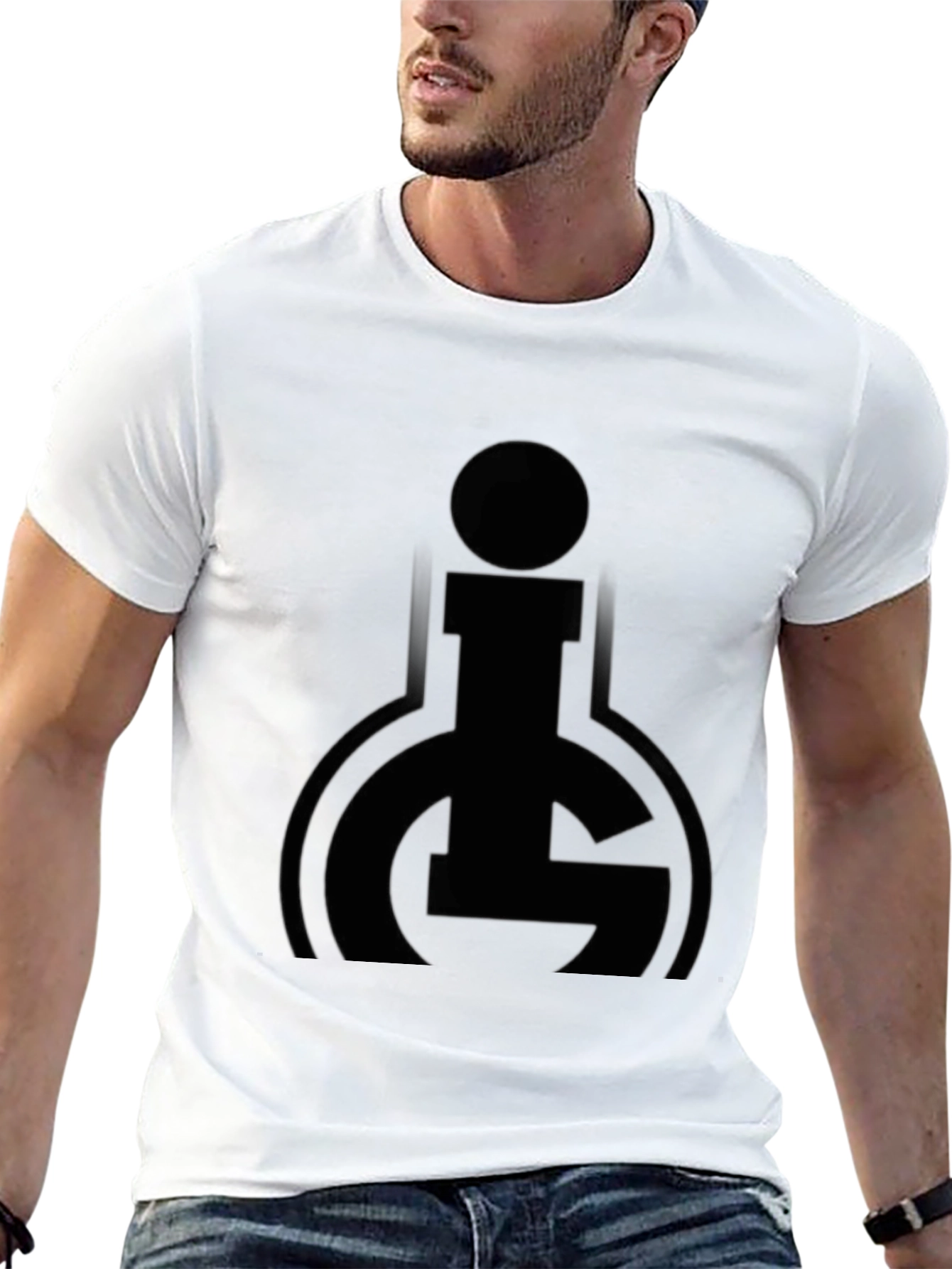 Black Graphic Tee - Modern Abstract Logo Design