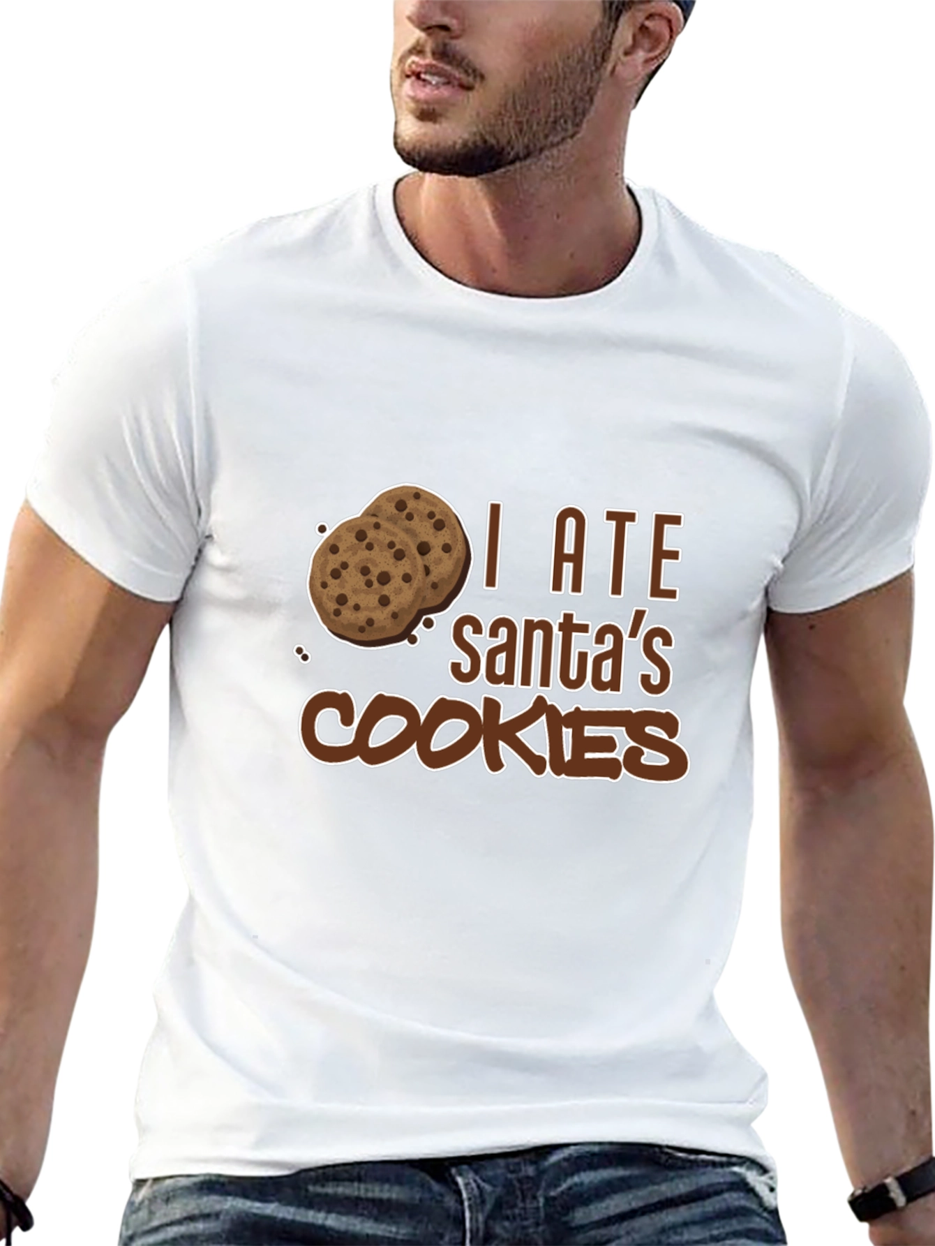 I Ate Santas Cookies Black Graphic Tee
