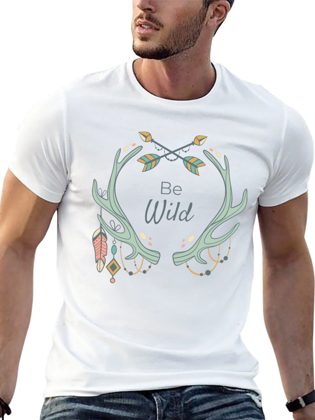Be Wild Graphic Tee - Black Casual T-Shirt