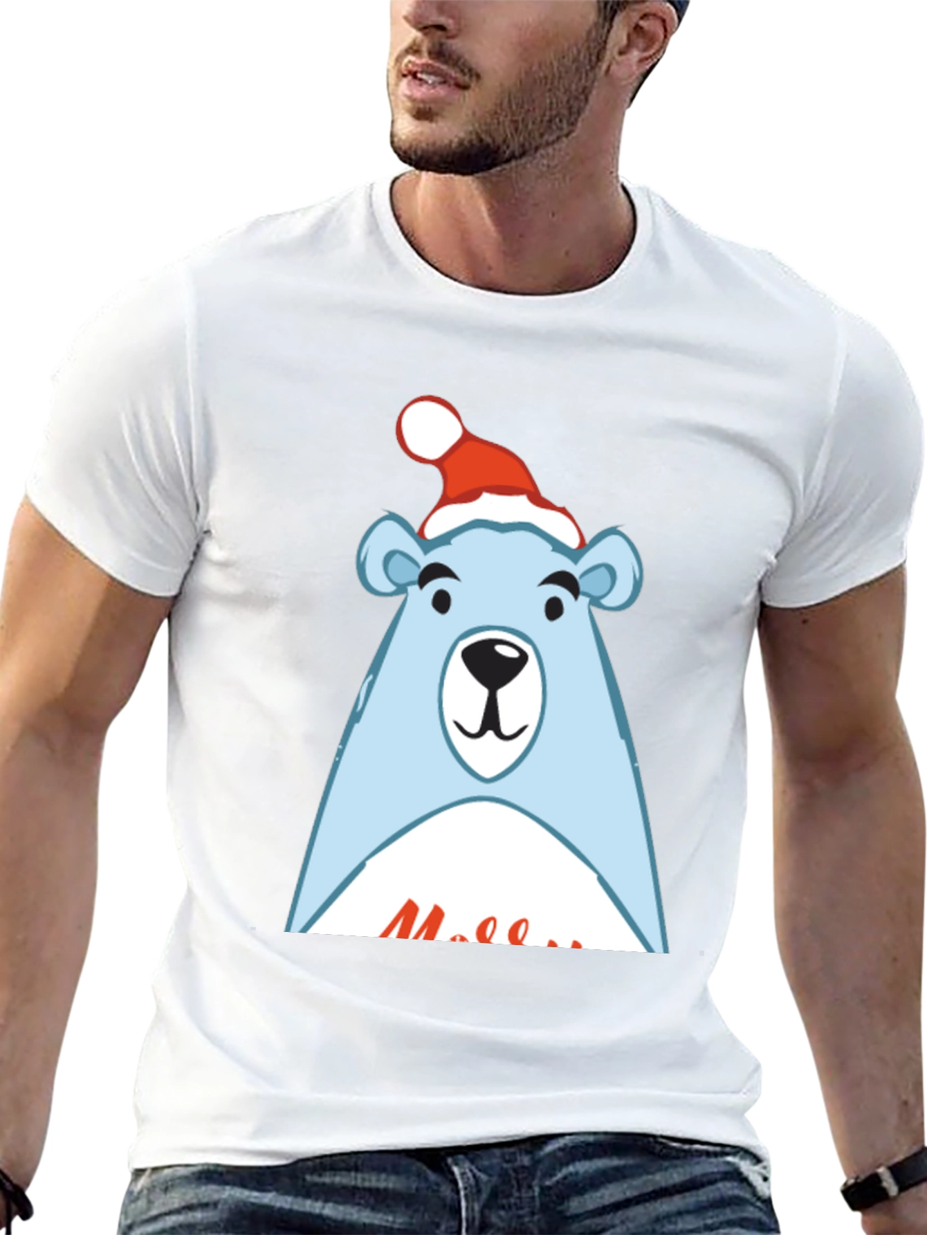 Festive Bear Graphic Tee - Holiday Style