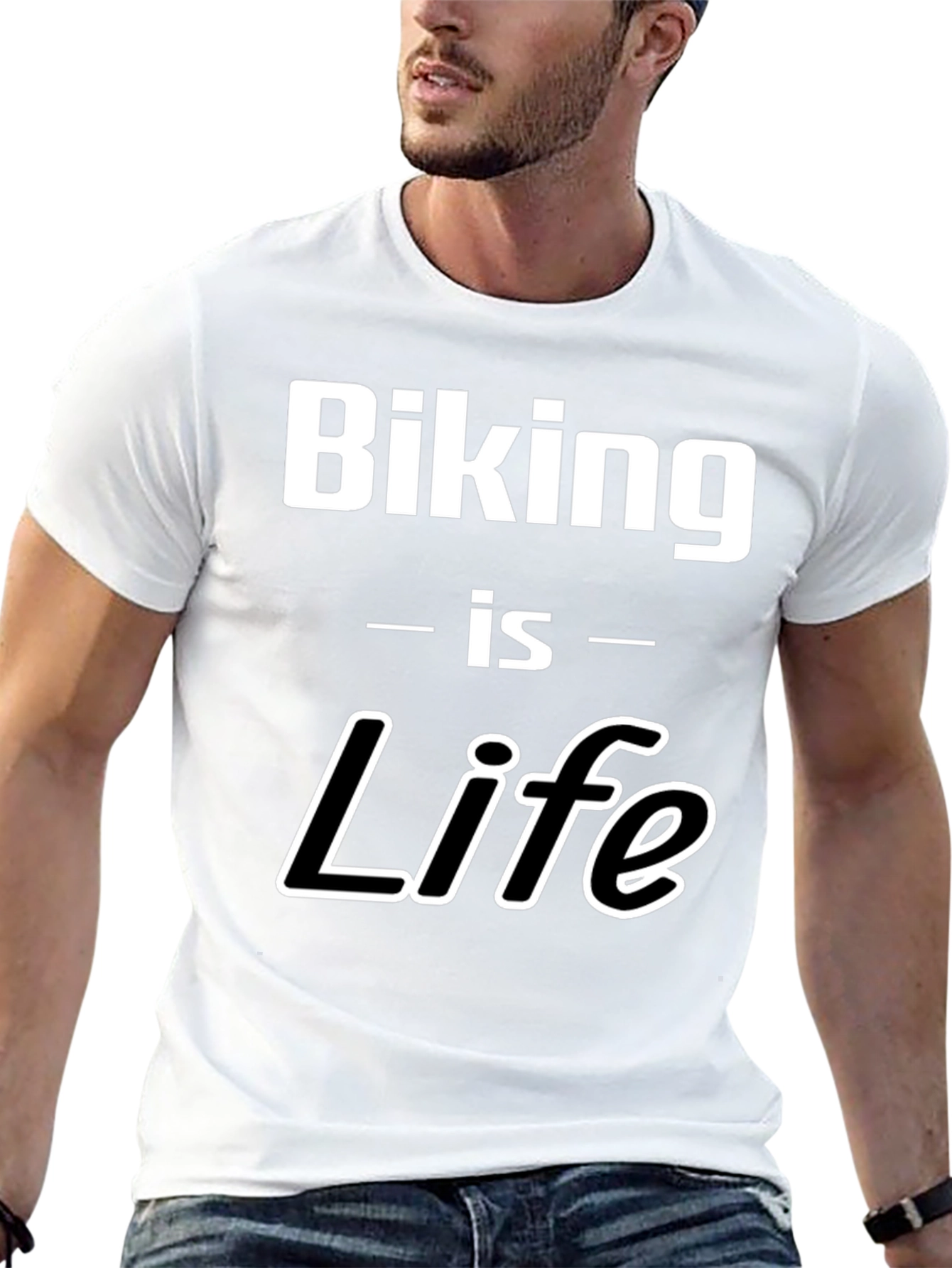 Biking is Life Graphic Tee - Black Cotton