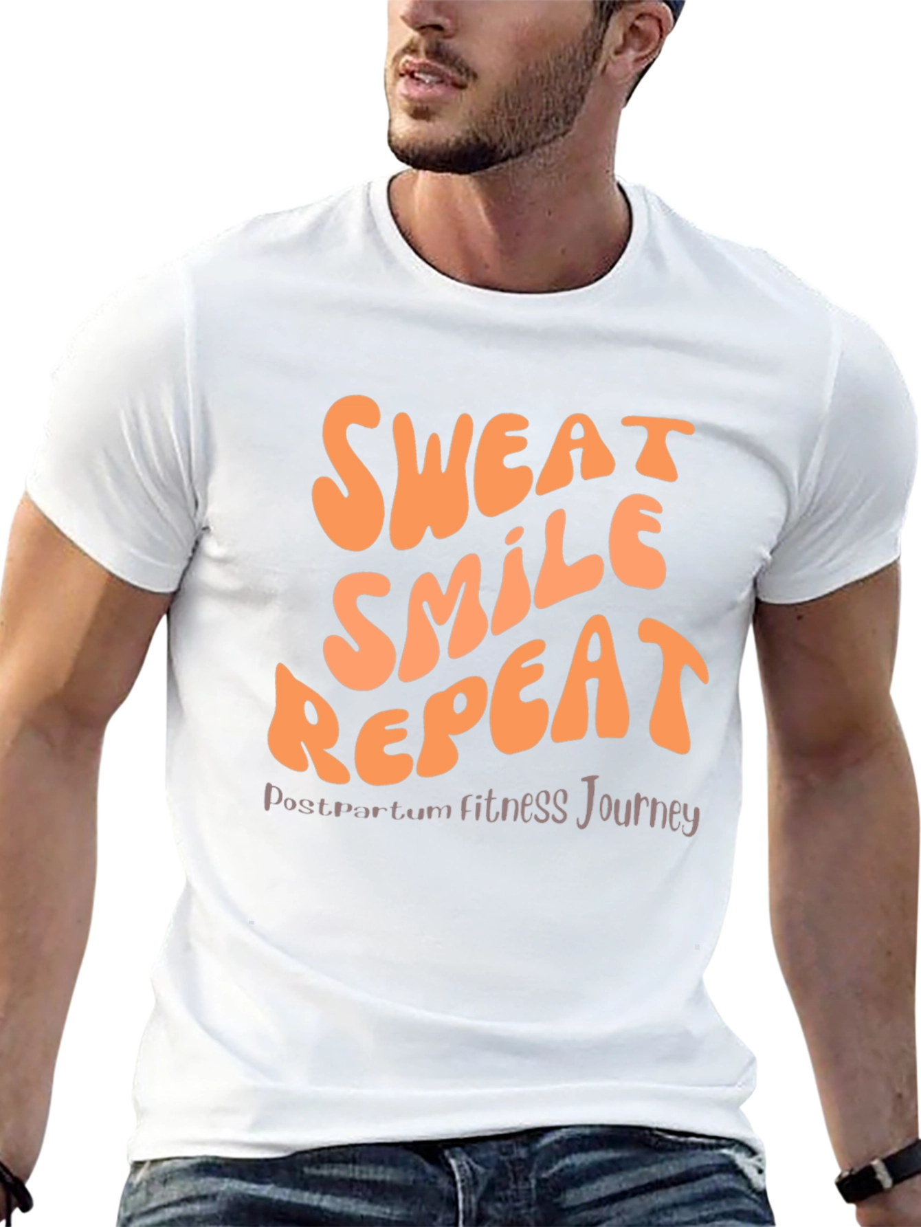 Sweat Smile Repeat Postpartum Fitness T-Shirt